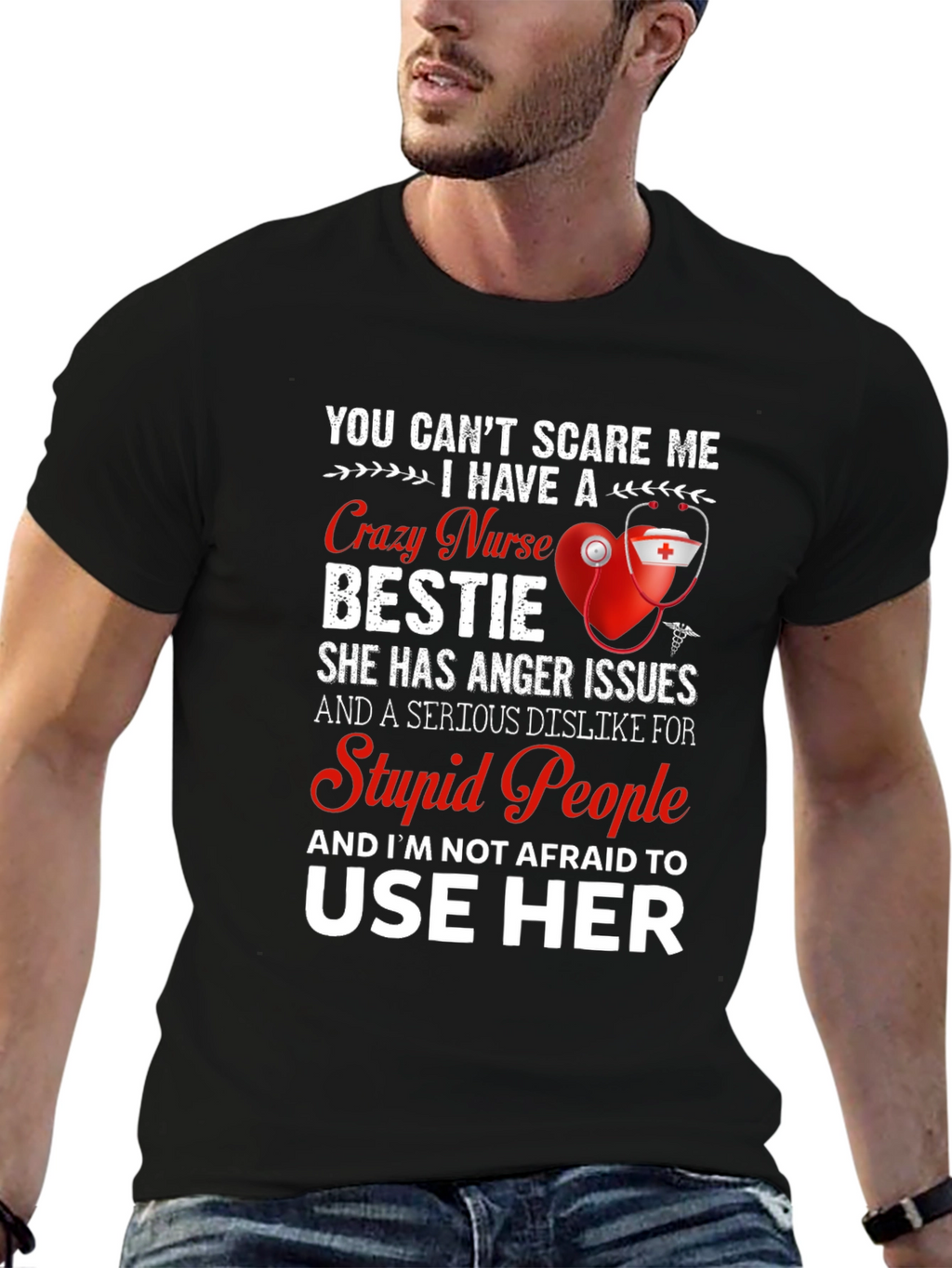 Crazy Nurse Bestie Graphic T-Shirt