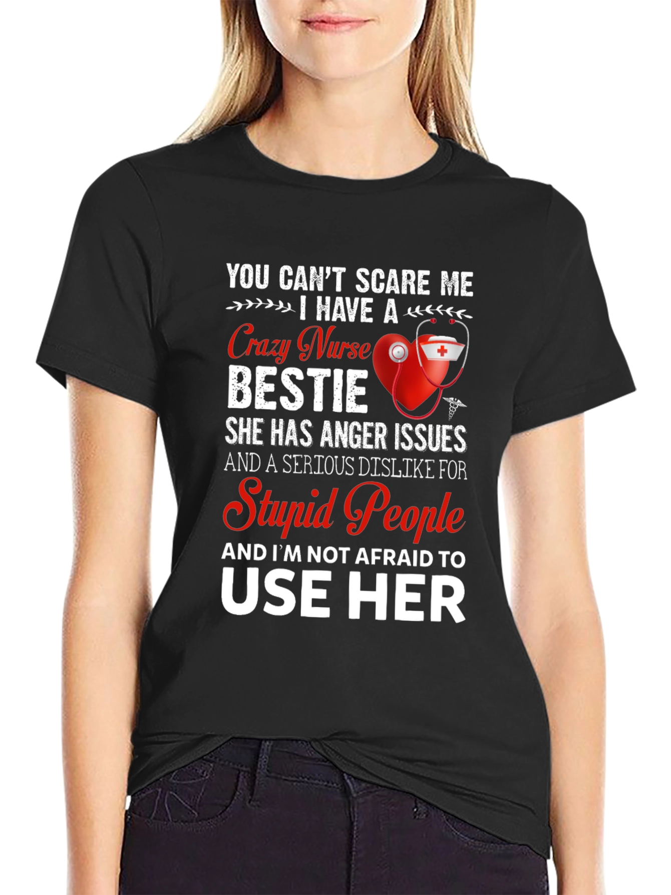 Crazy Nurse Bestie Graphic T-Shirt