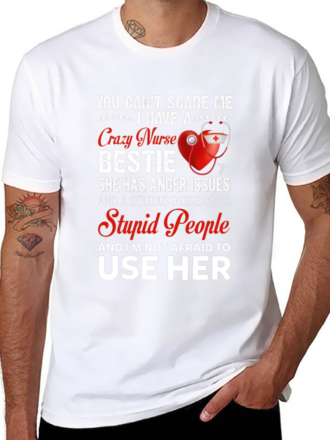 Crazy Nurse Bestie Graphic T-Shirt