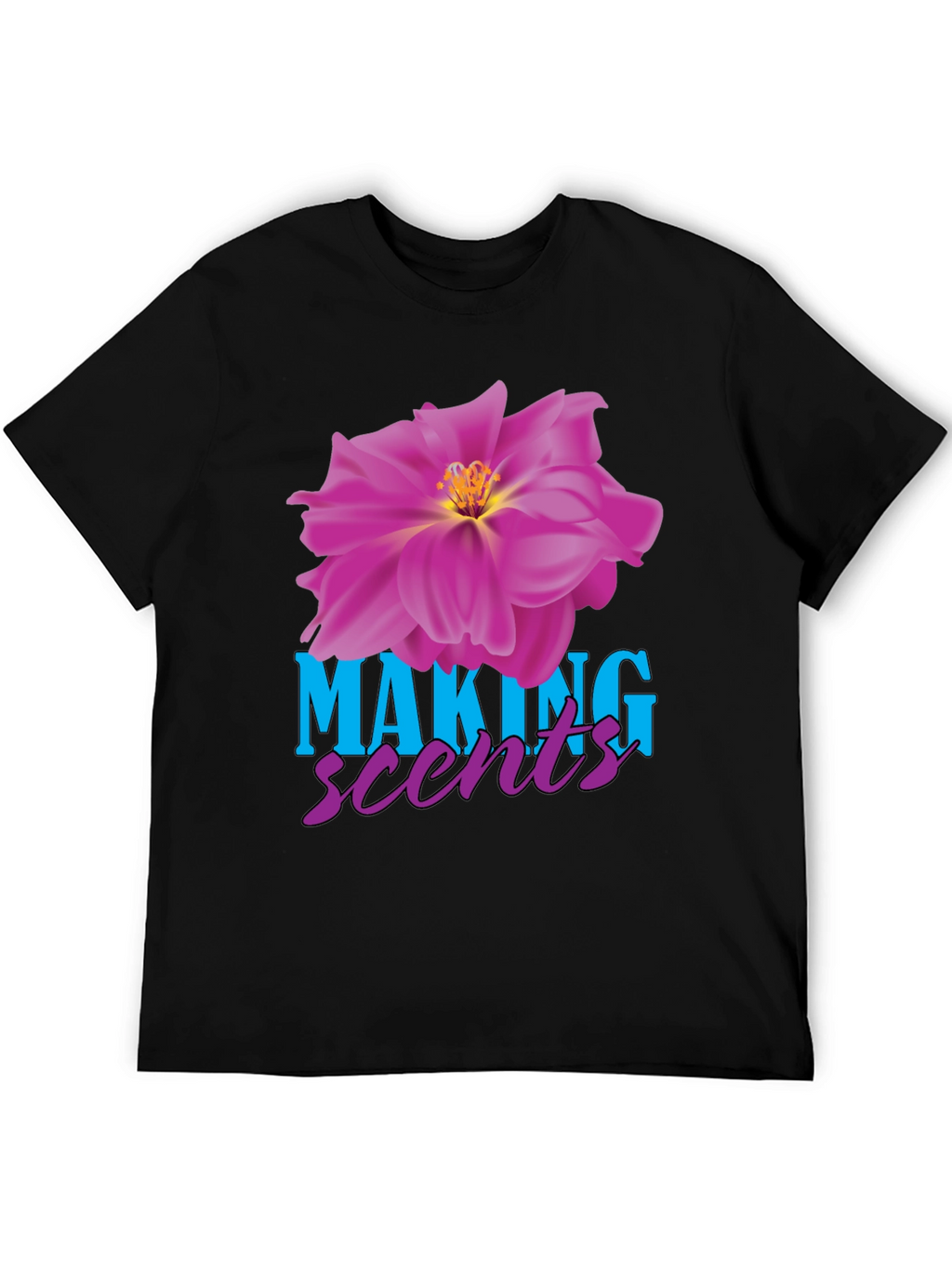 Making Scents Flower Graphic Black T-Shirt