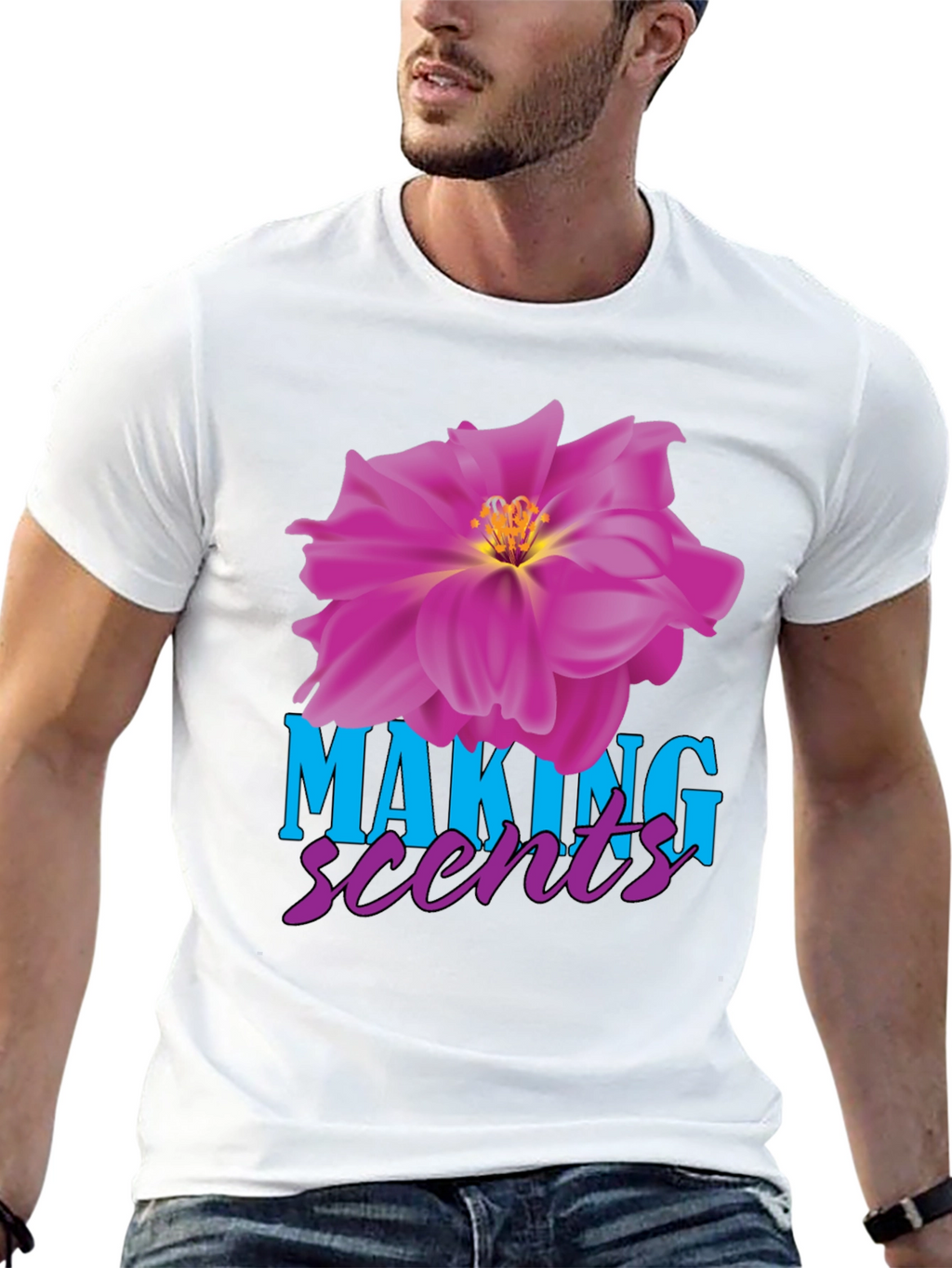 Making Scents Flower Graphic Black T-Shirt