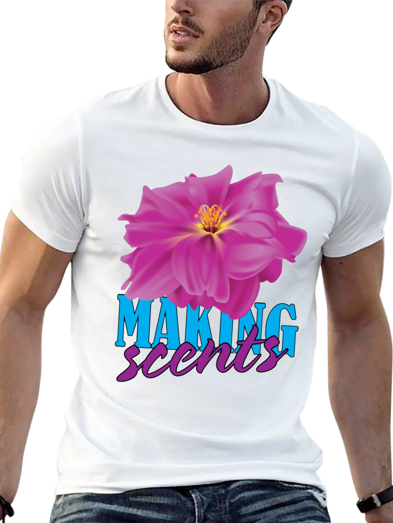 Making Scents Flower Graphic Black T-Shirt