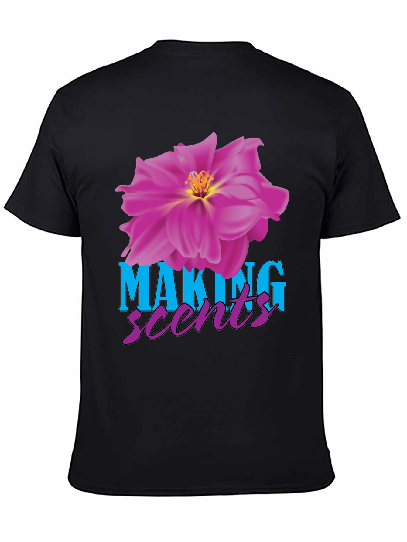 Making Scents Flower Graphic Black T-Shirt
