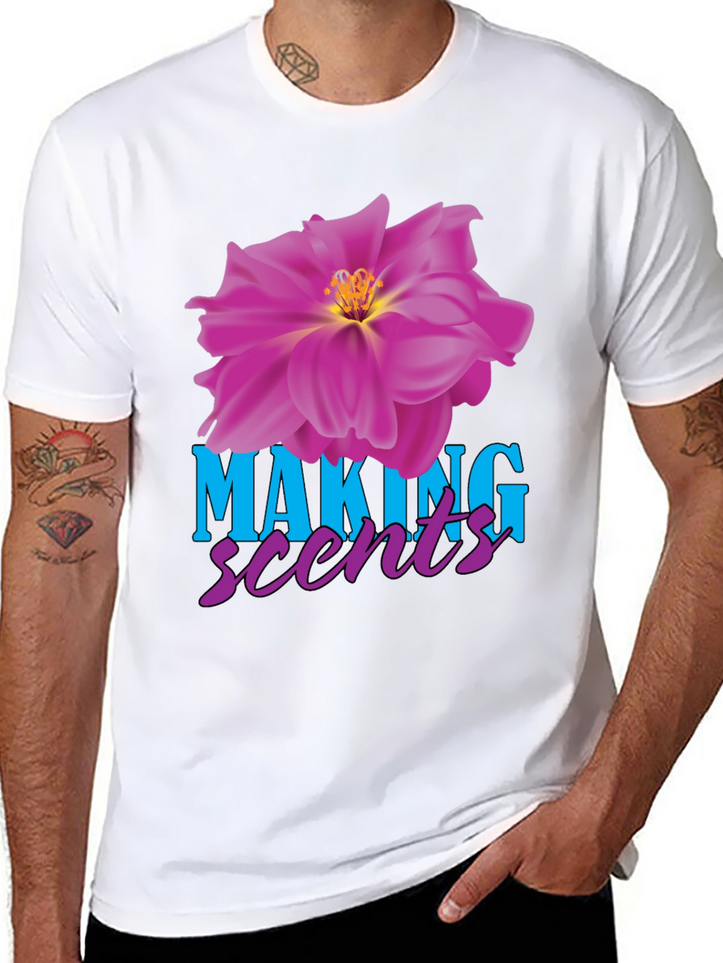 Making Scents Flower Graphic Black T-Shirt