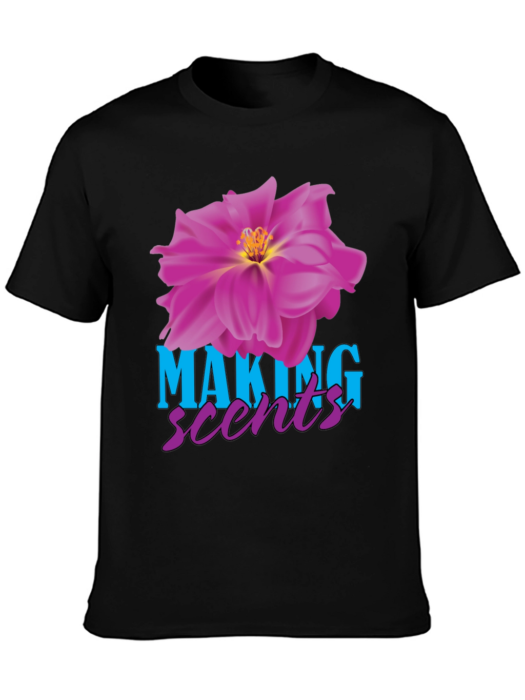 Making Scents Flower Graphic Black T-Shirt