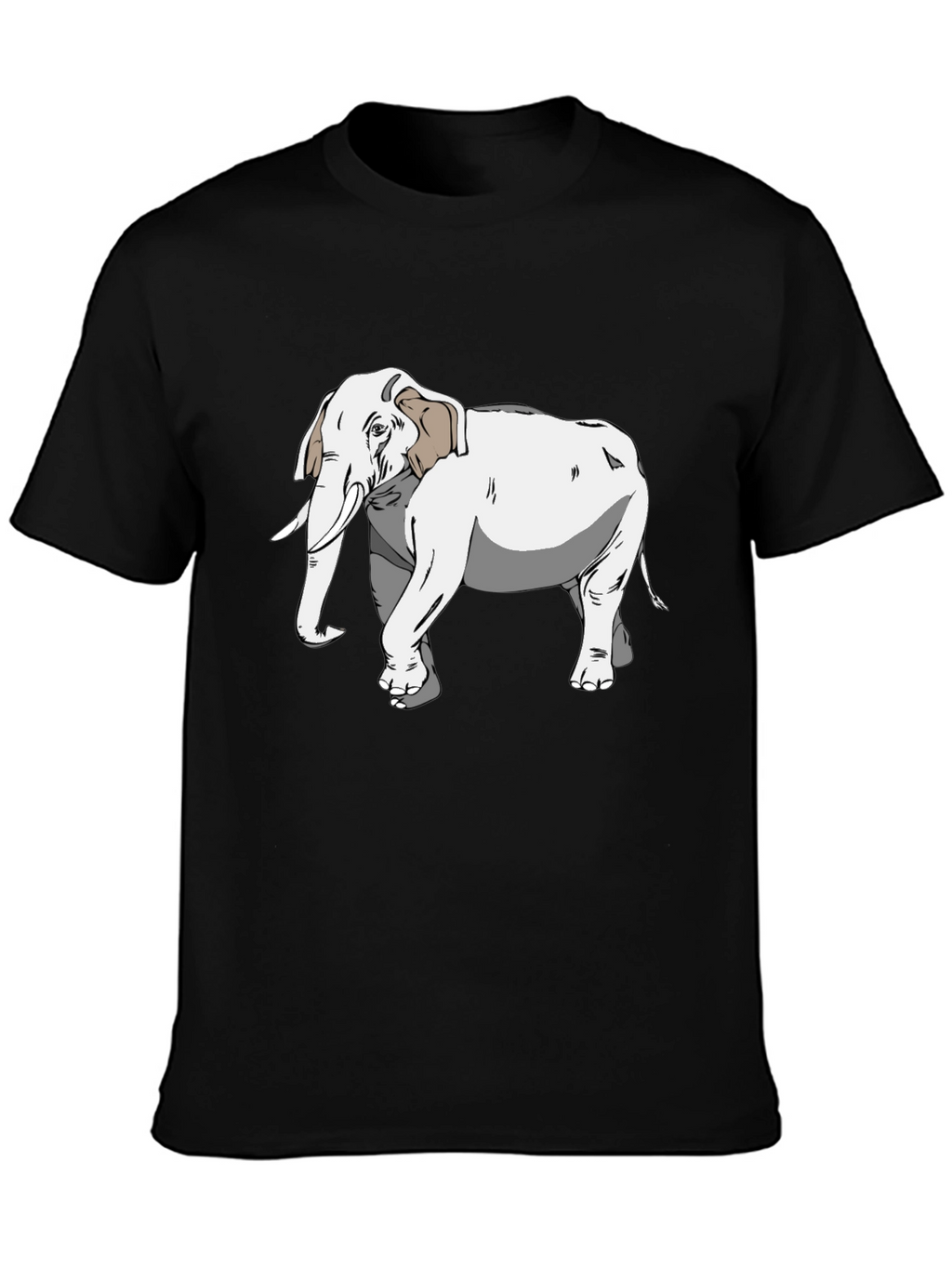 Elephant Graphic Print Black T-Shirt