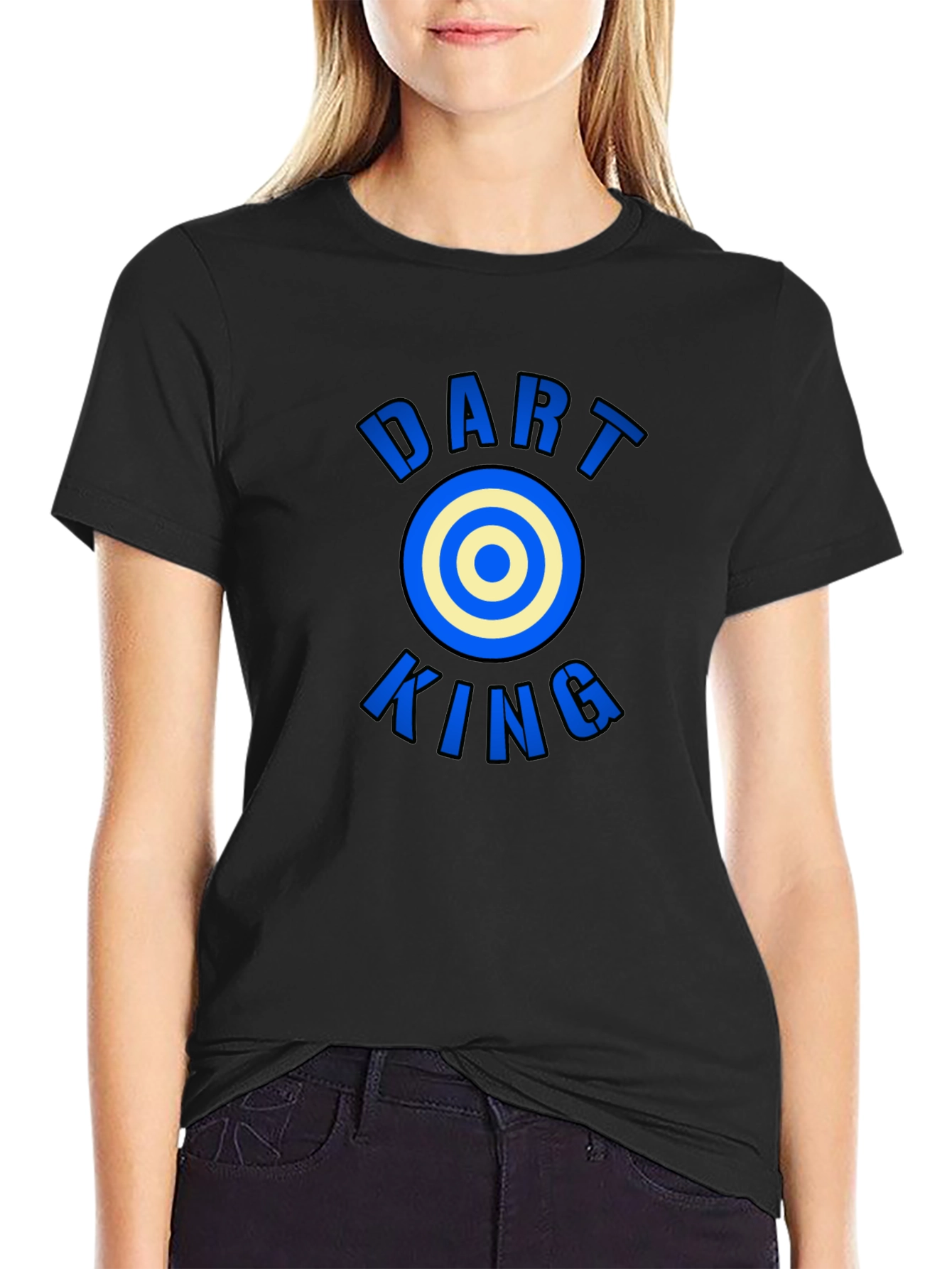 Dart King Graphic Tee - Black Casual T-Shirt