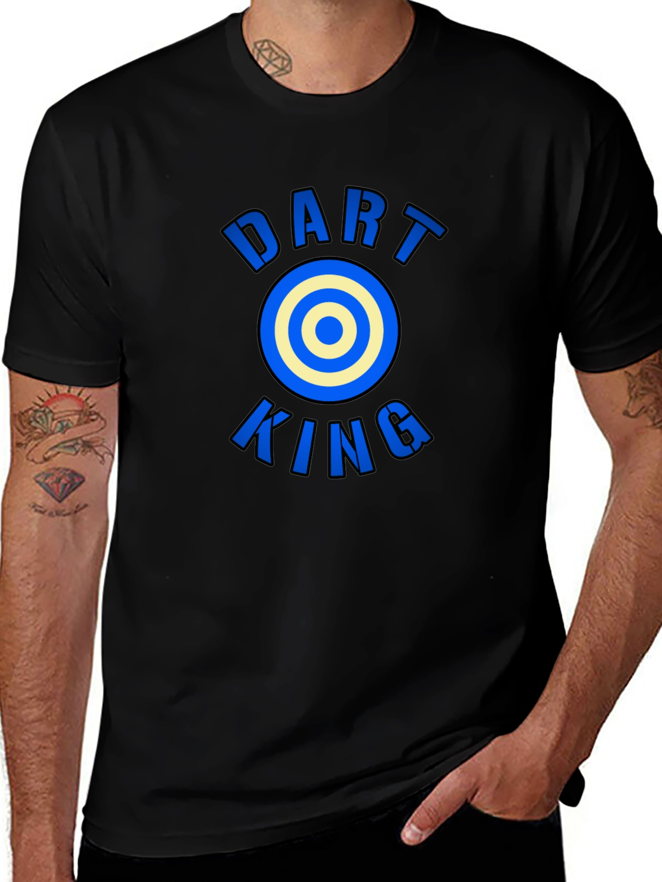 Dart King Graphic Tee - Black Casual T-Shirt