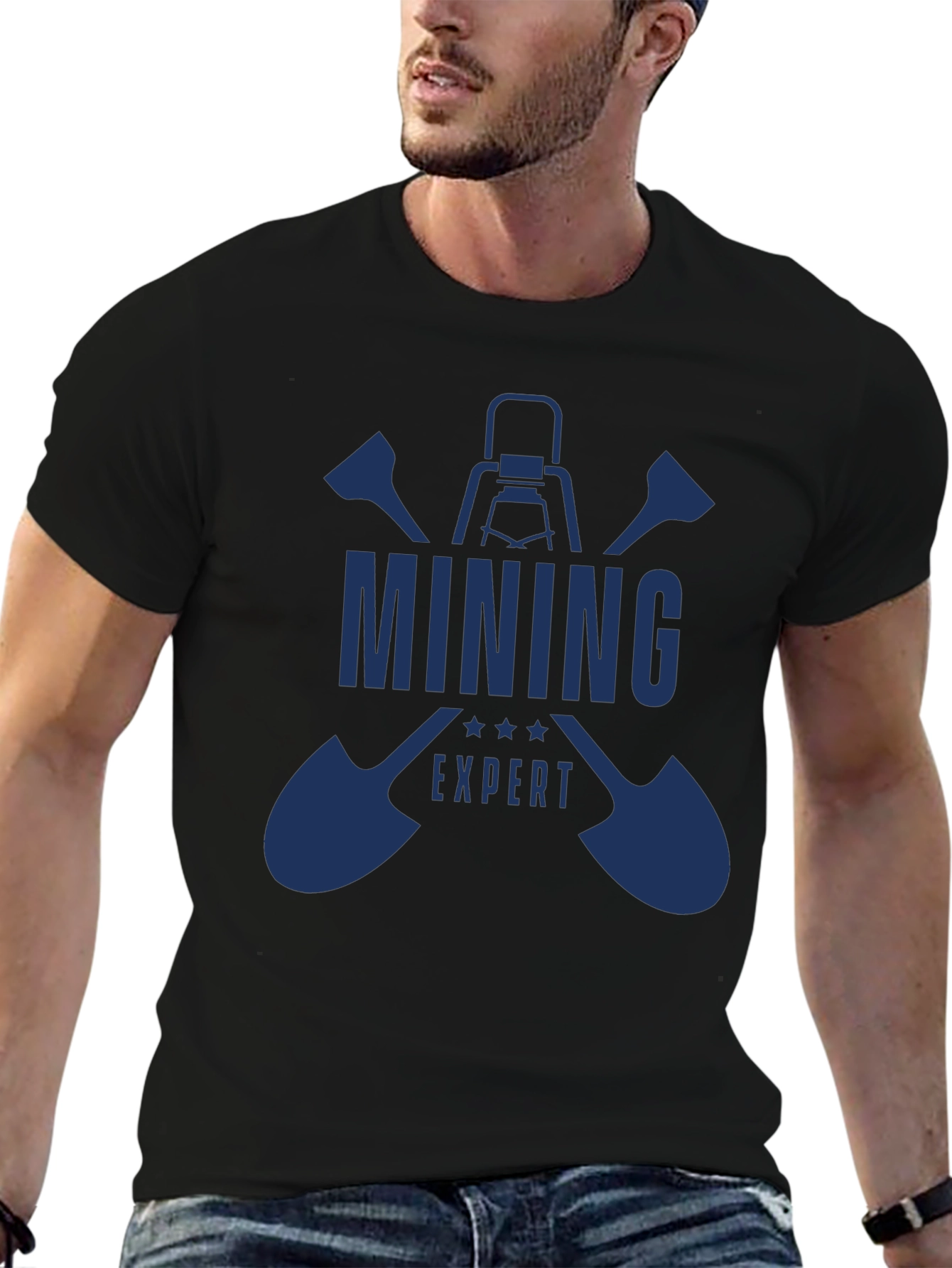 Mining Expert Graphic Tee - Black Cotton T-Shirt