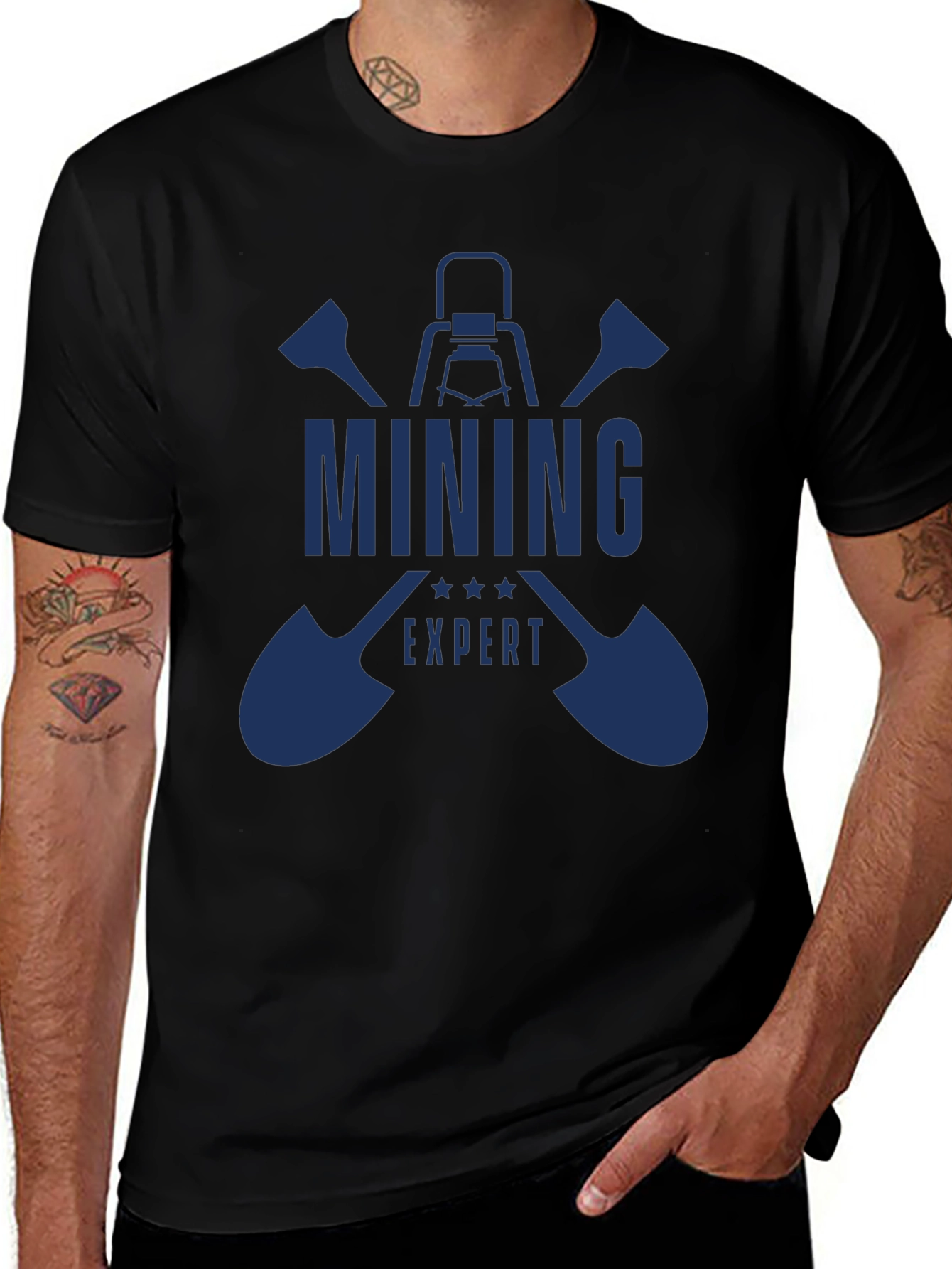 Mining Expert Graphic Tee - Black Cotton T-Shirt