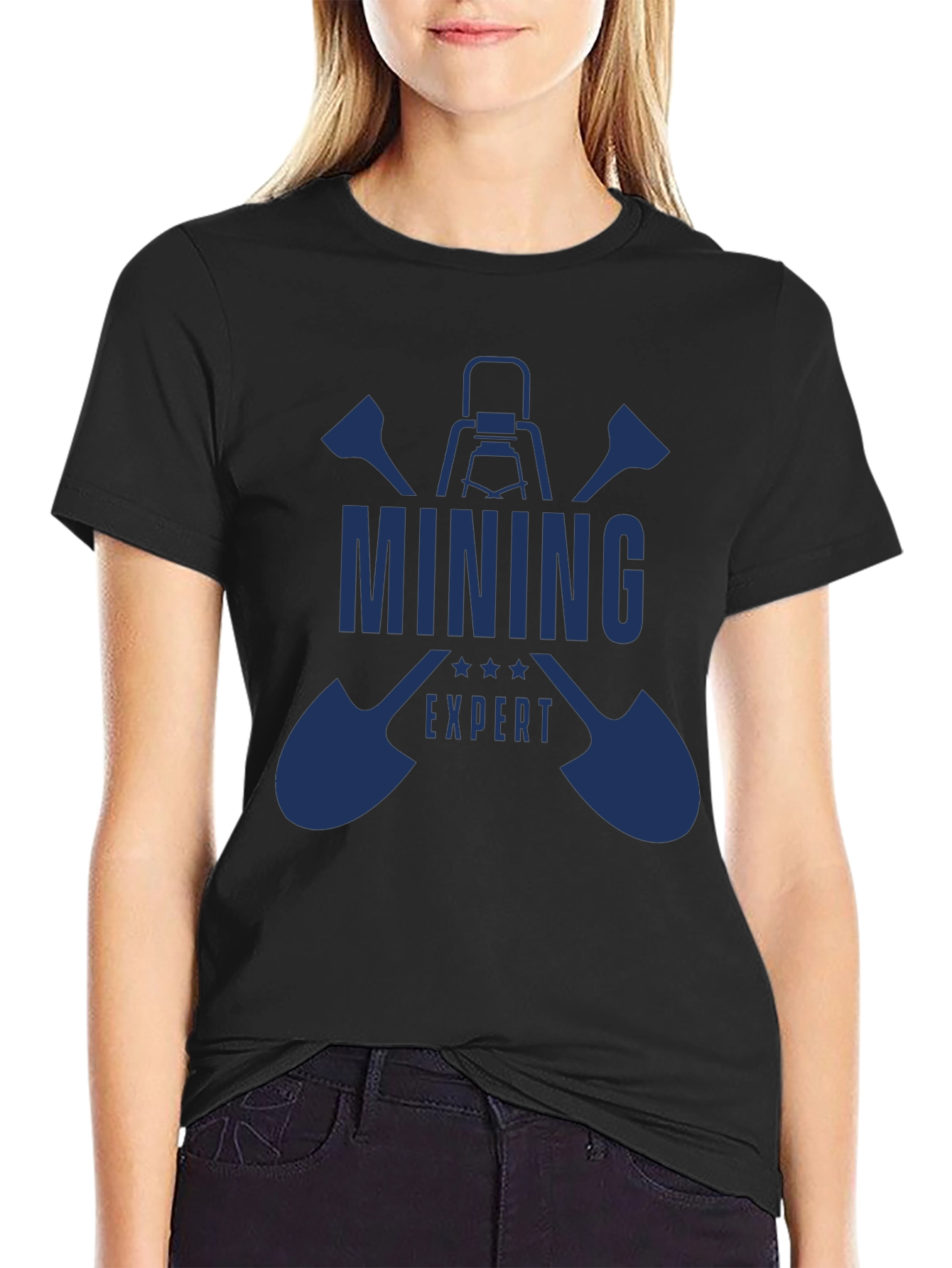 Mining Expert Graphic Tee - Black Cotton T-Shirt