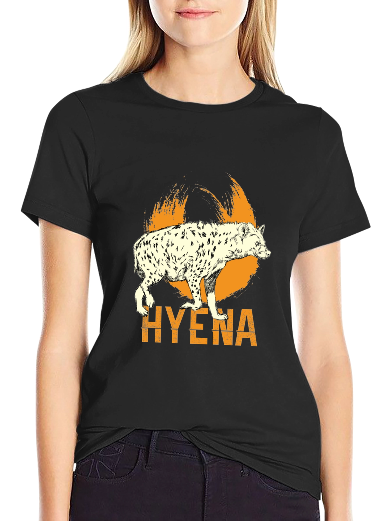 Hyena Graphic Print Mens Black T-Shirt
