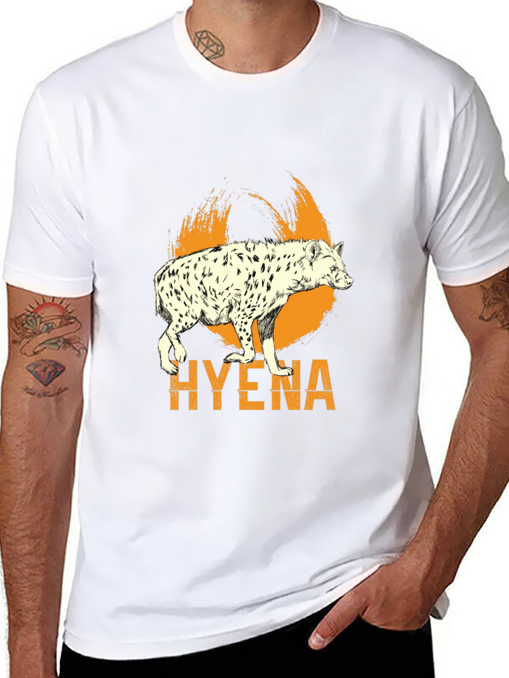Hyena Graphic Print Mens Black T-Shirt