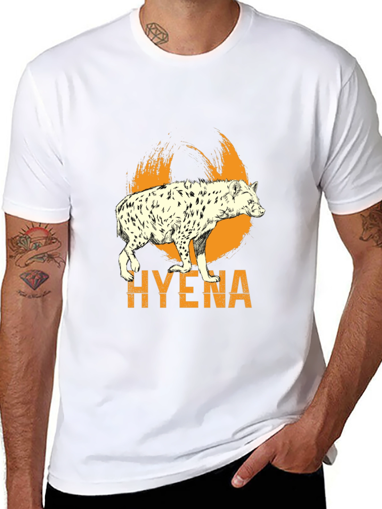 Hyena Graphic Print Mens Black T-Shirt