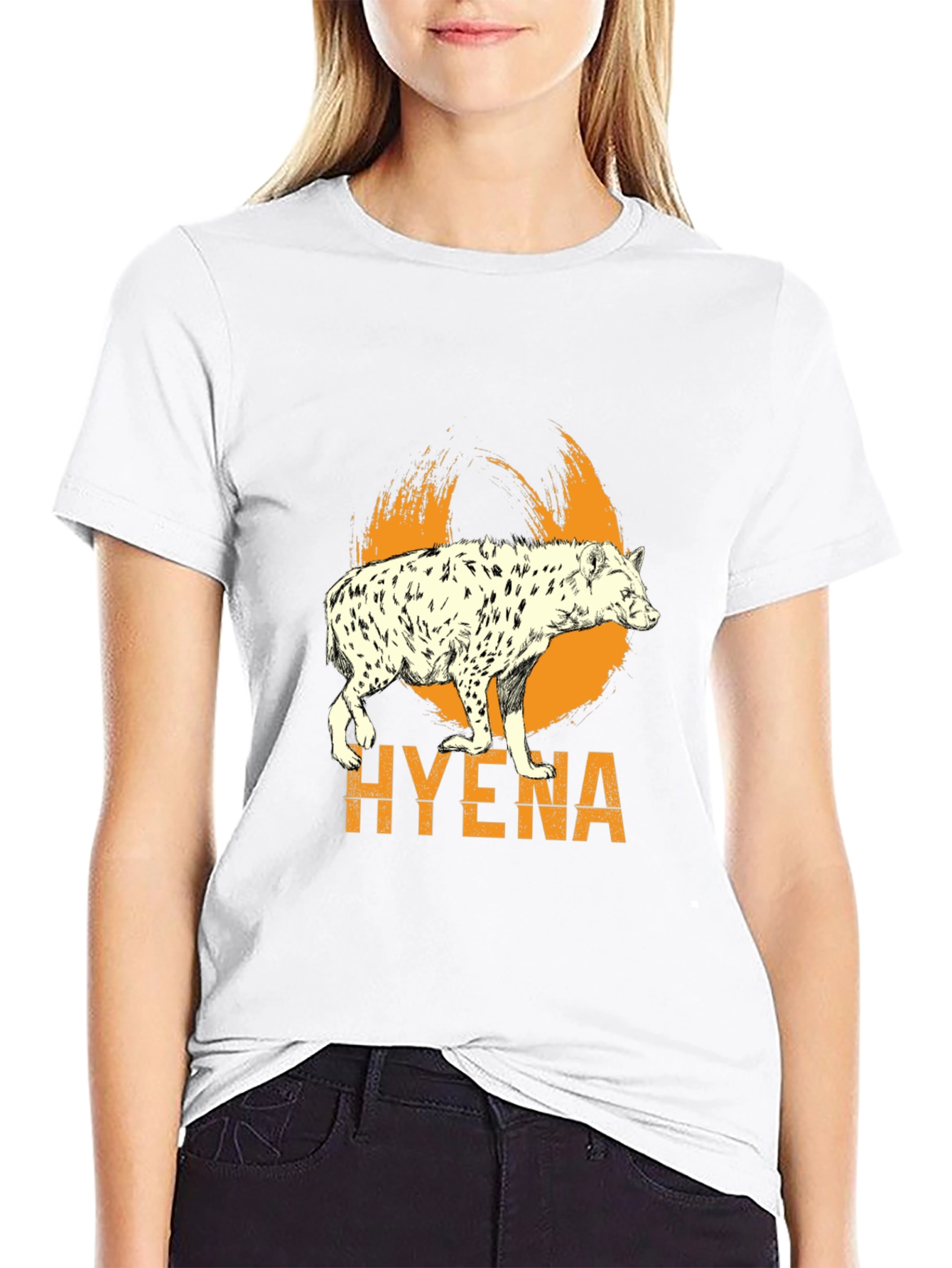 Hyena Graphic Print Mens Black T-Shirt
