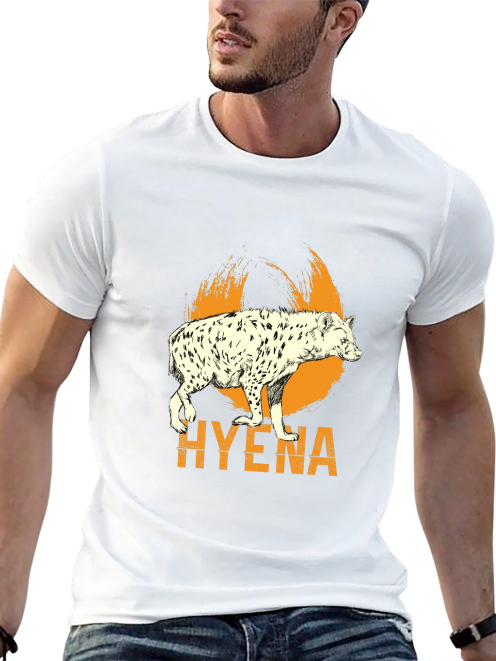Hyena Graphic Print Mens Black T-Shirt