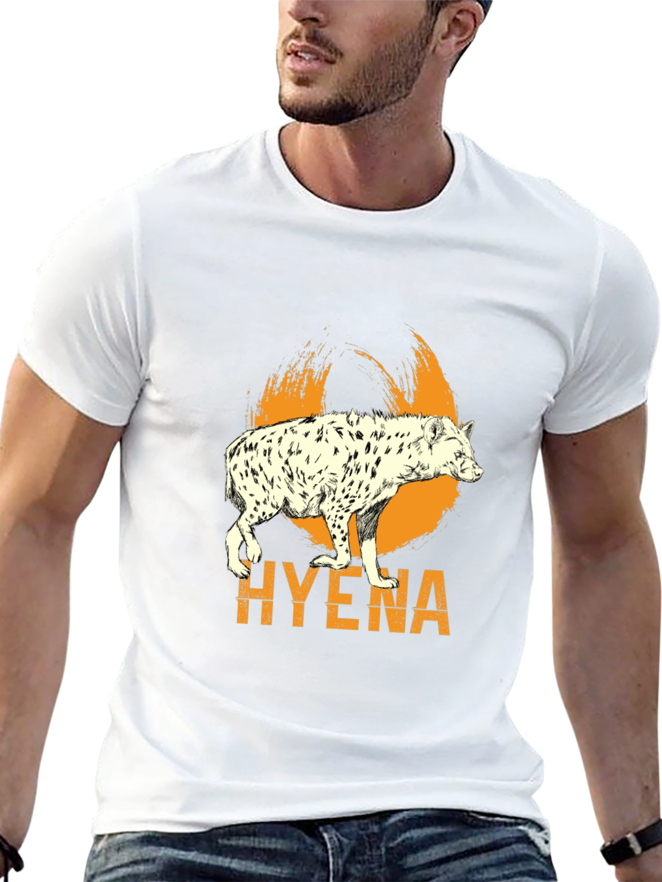 Hyena Graphic Print Mens Black T-Shirt