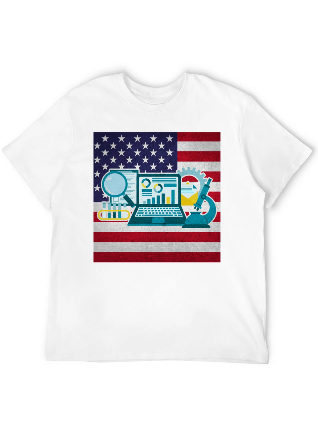 STEM American Flag Graphic T-Shirt