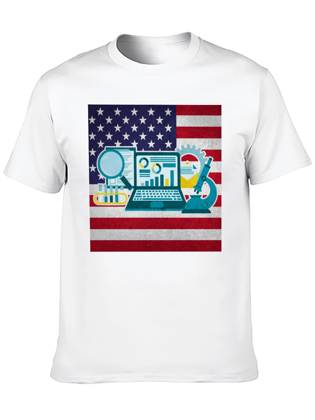 STEM American Flag Graphic T-Shirt