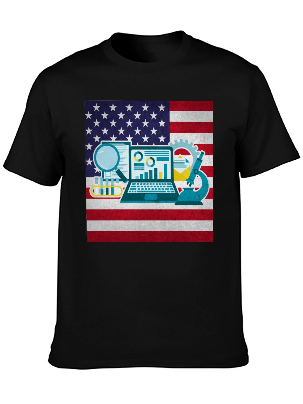 STEM American Flag Graphic T-Shirt