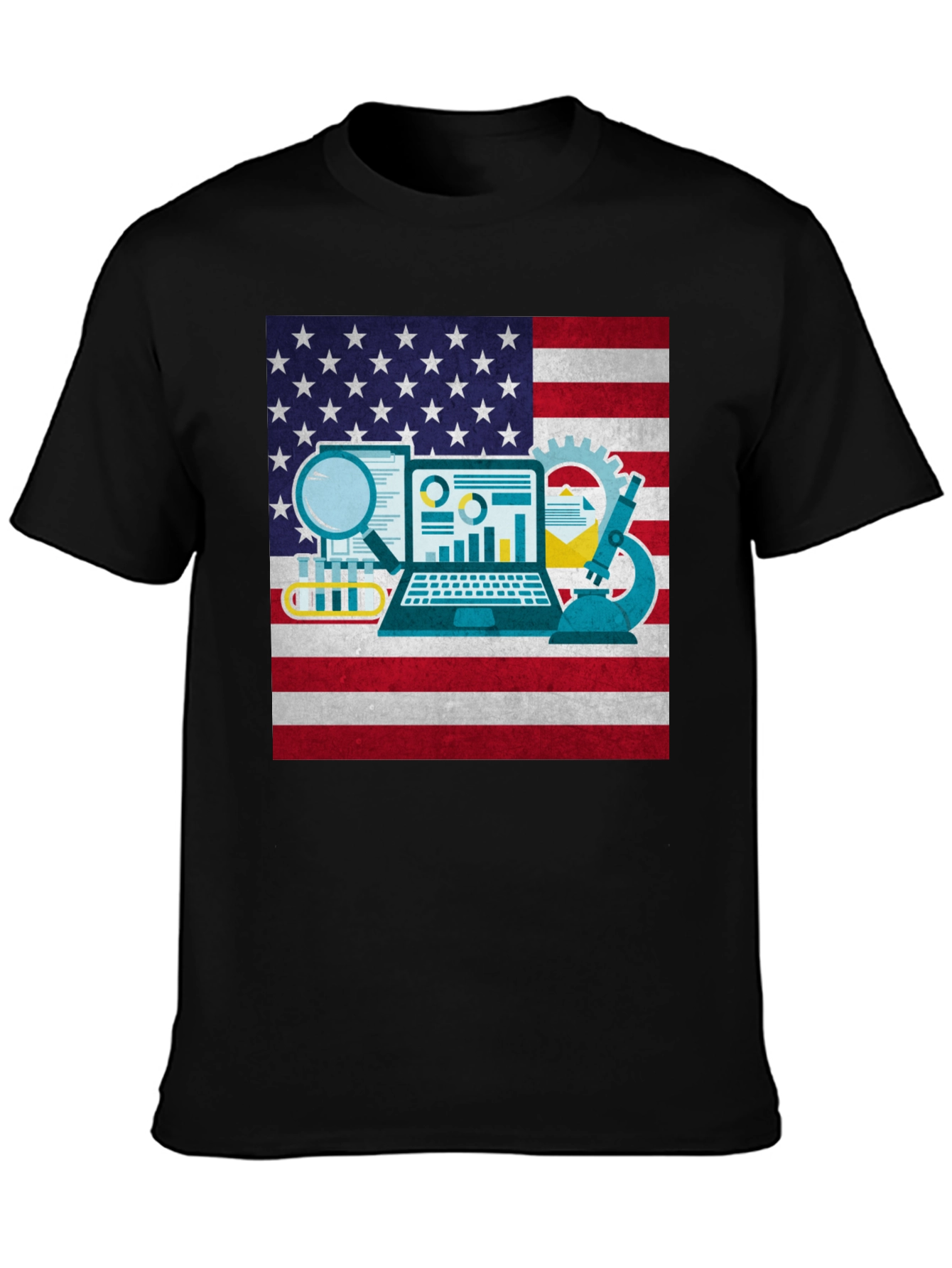 STEM American Flag Graphic T-Shirt