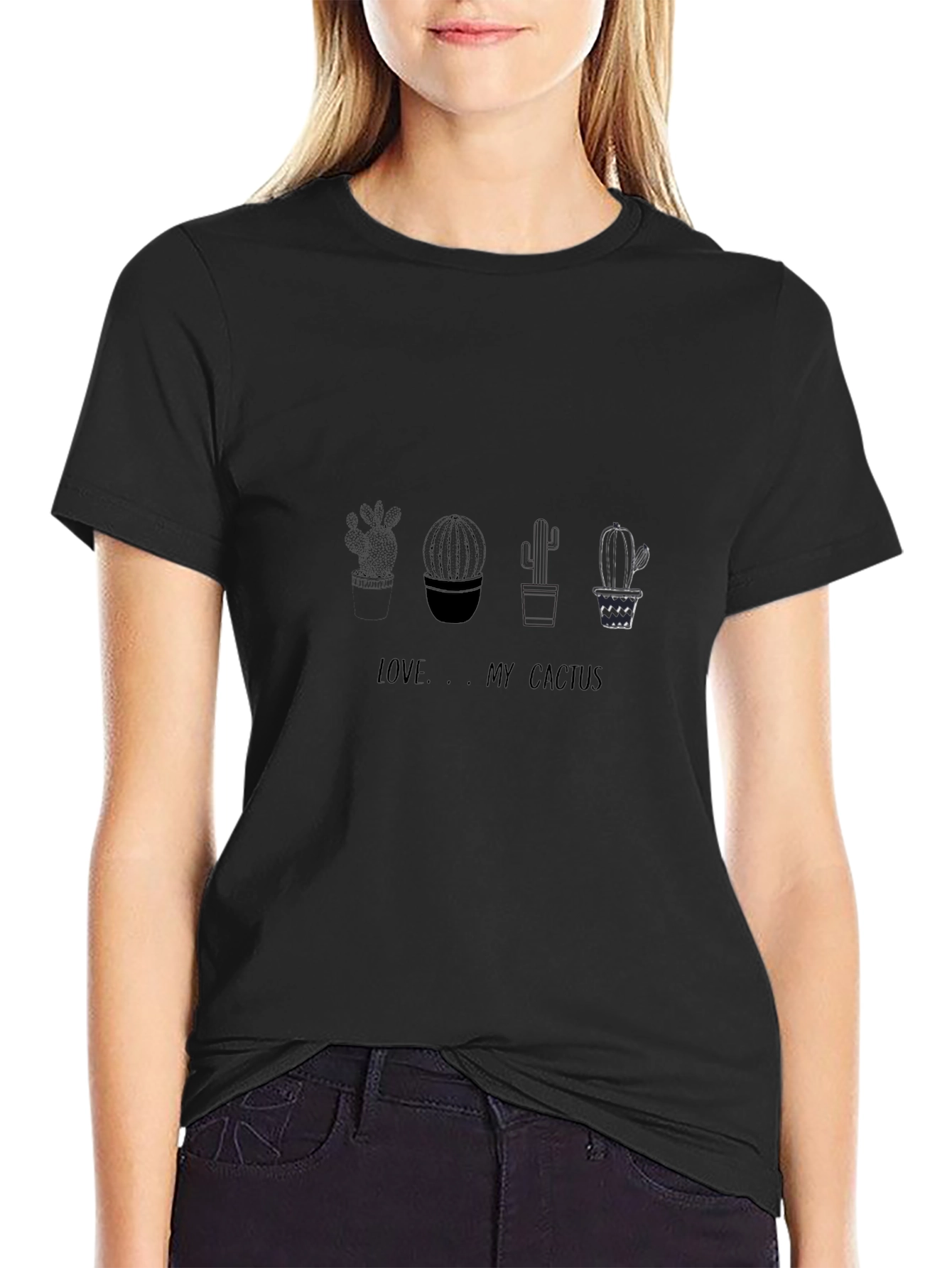 Love My Cactus Graphic Tee - Black Unisex T-Shirt