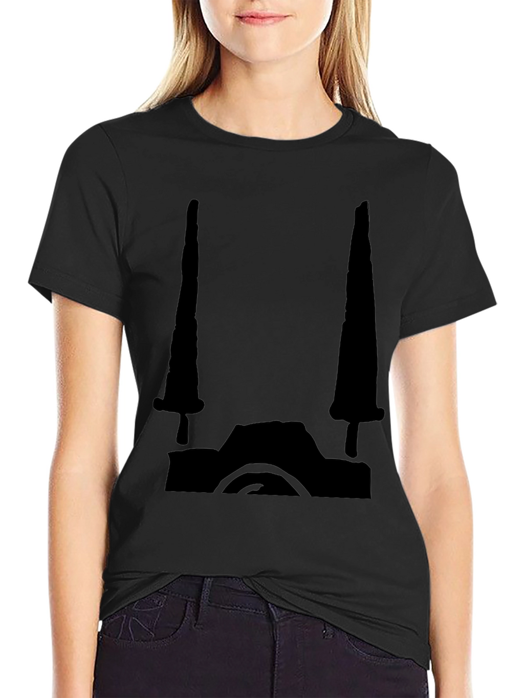 Black Graphic Tee - Camera Design