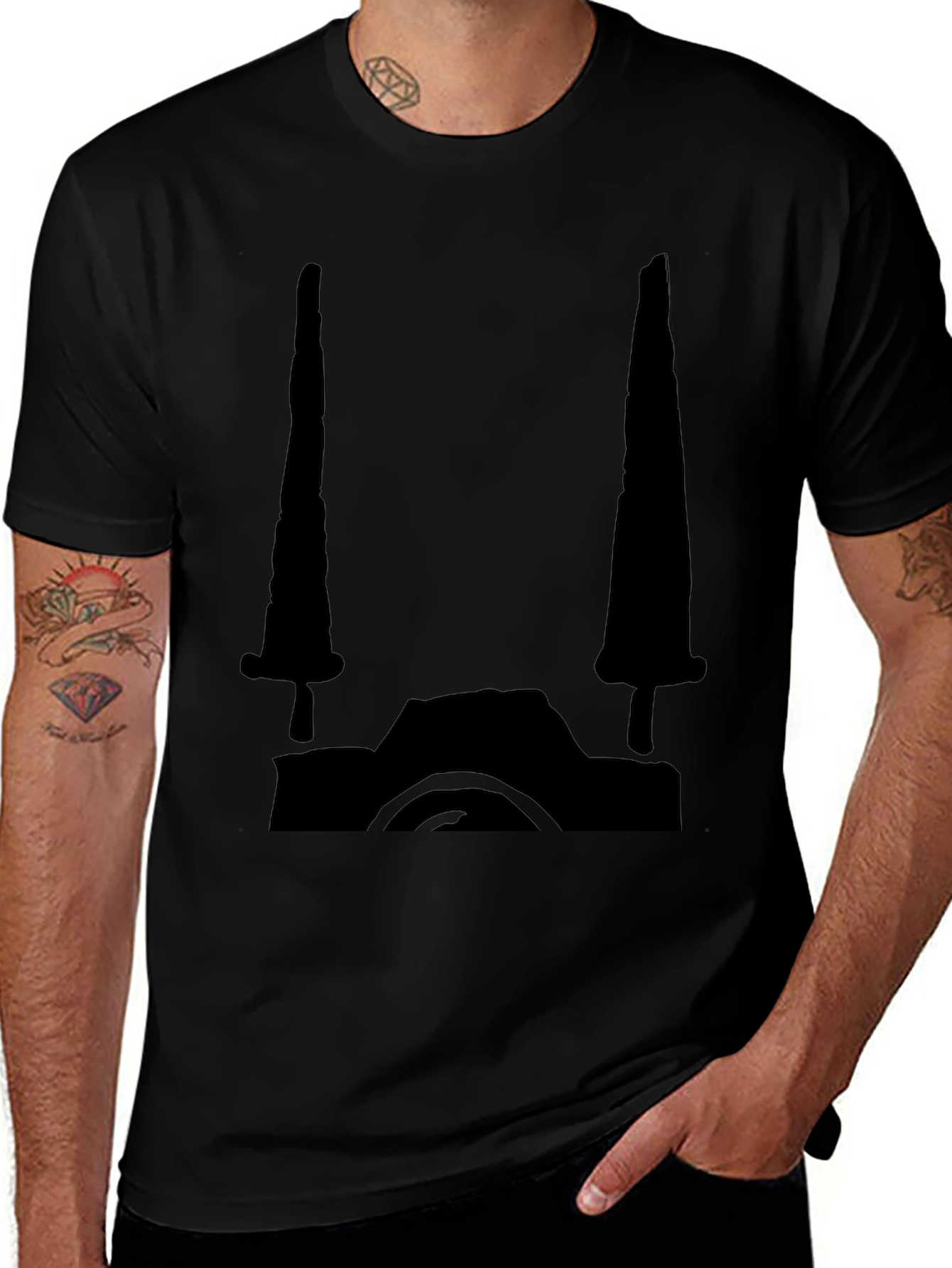 Black Graphic Tee - Camera Design