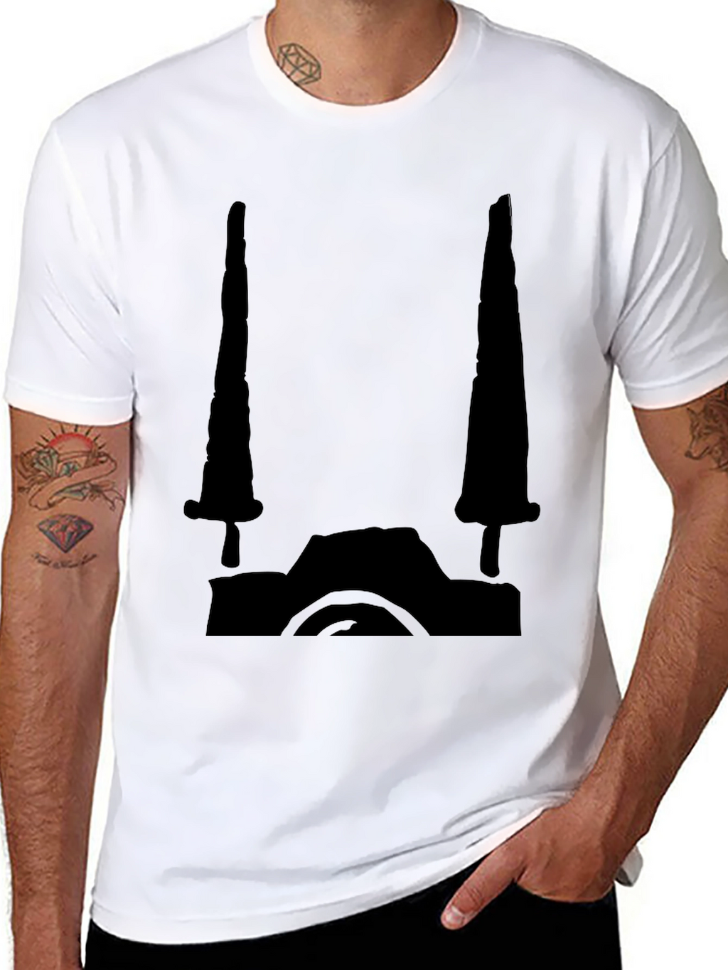 Black Graphic Tee - Camera Design