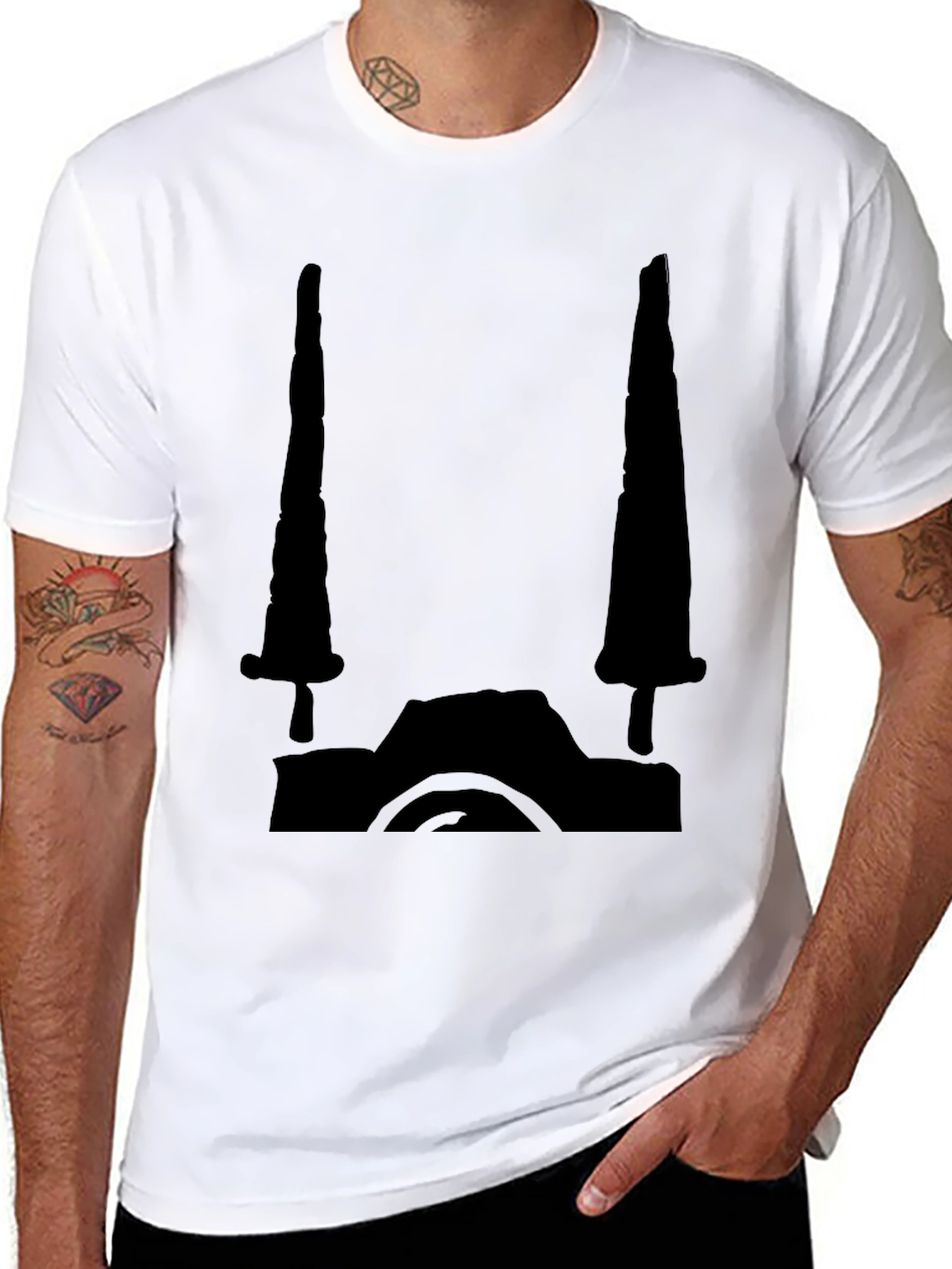 Black Graphic Tee - Camera Design