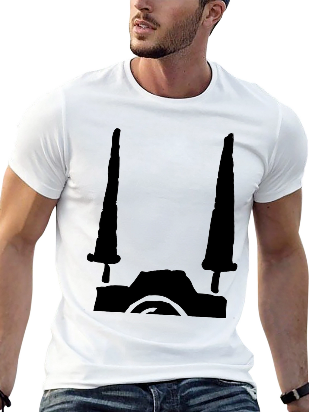 Black Graphic Tee - Camera Design