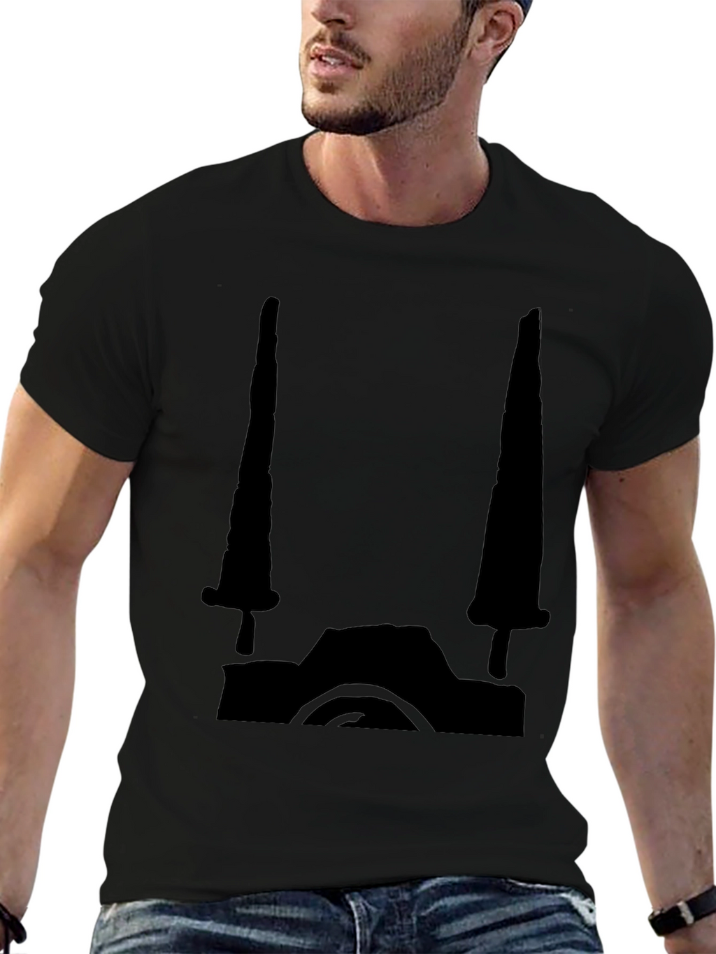Black Graphic Tee - Camera Design