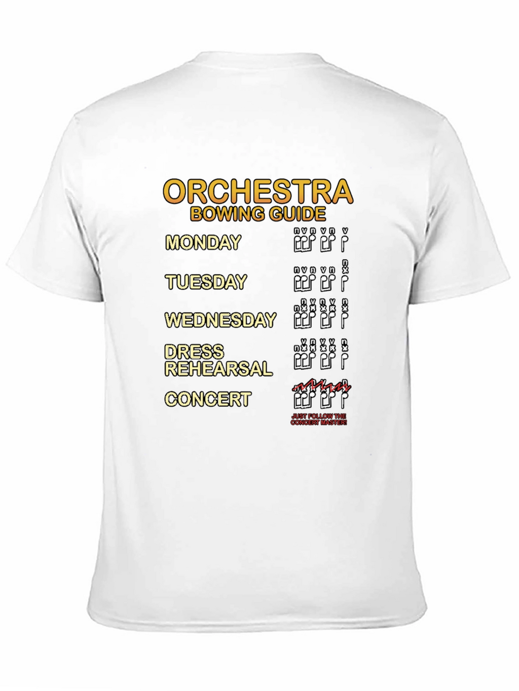 Orchestra Bowing Guide Musician T-Shirt