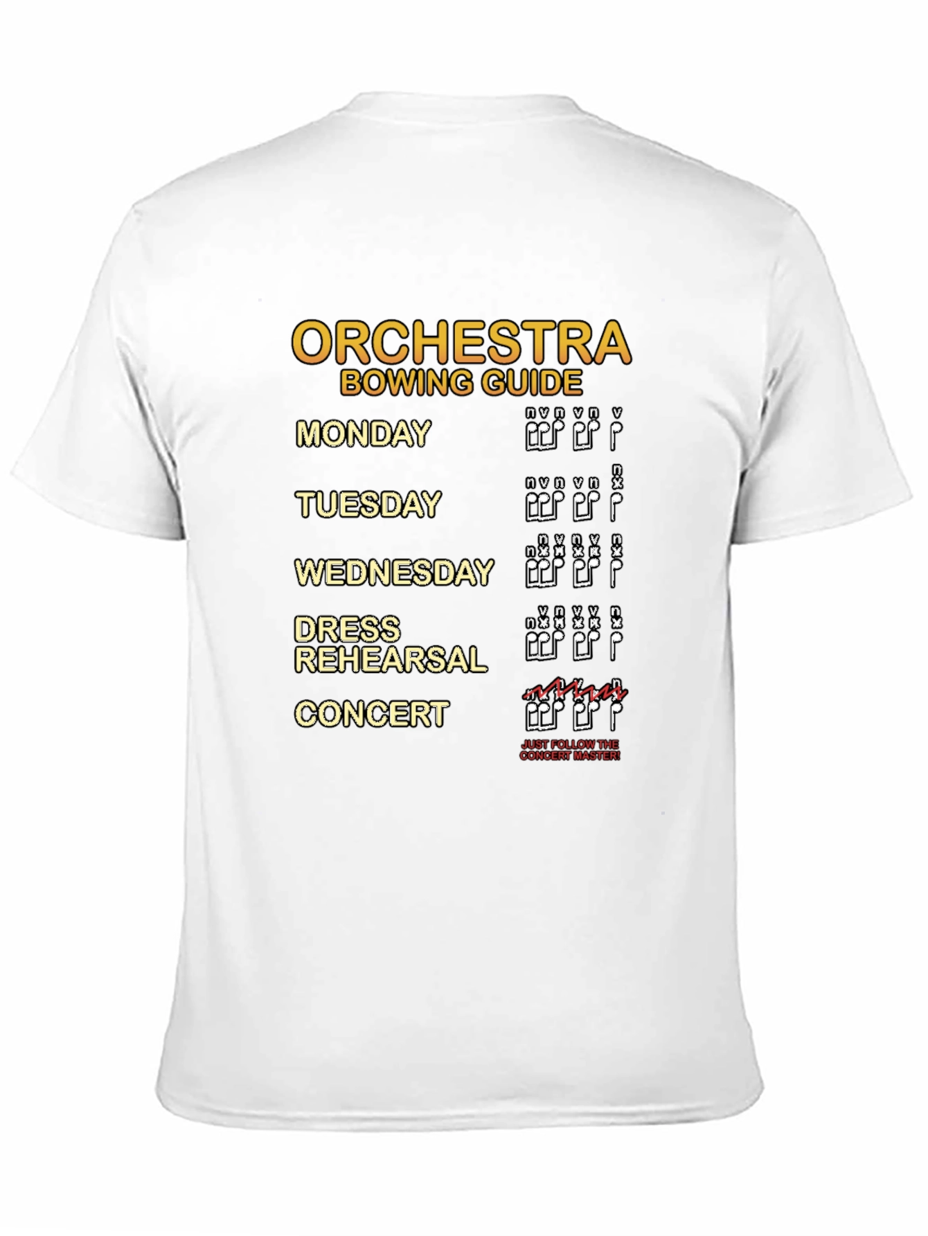 Orchestra Bowing Guide Musician T-Shirt