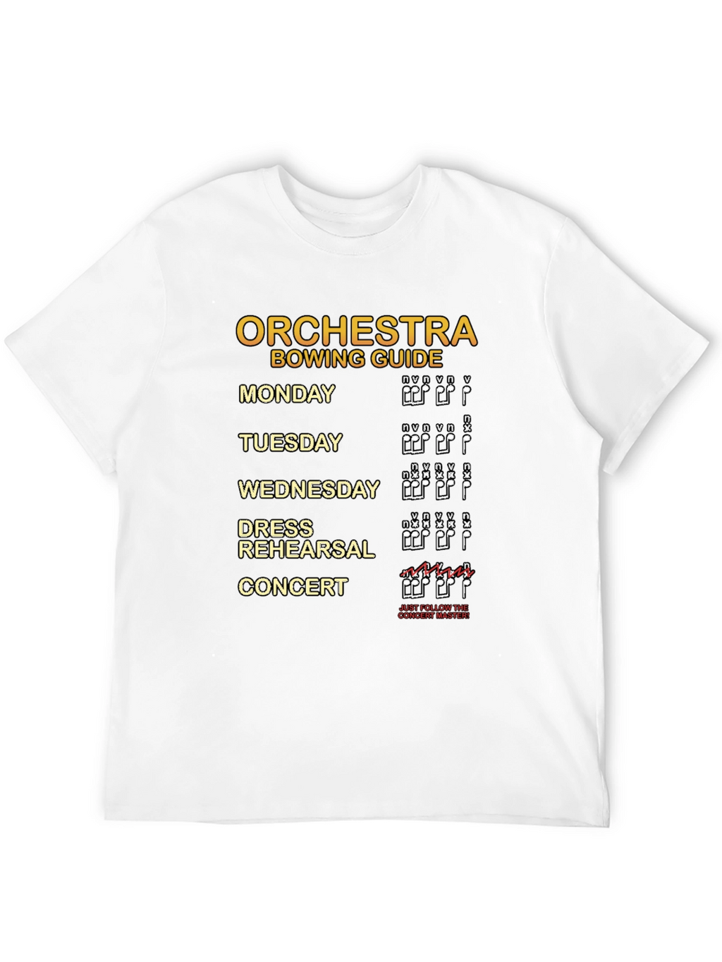 Orchestra Bowing Guide Musician T-Shirt