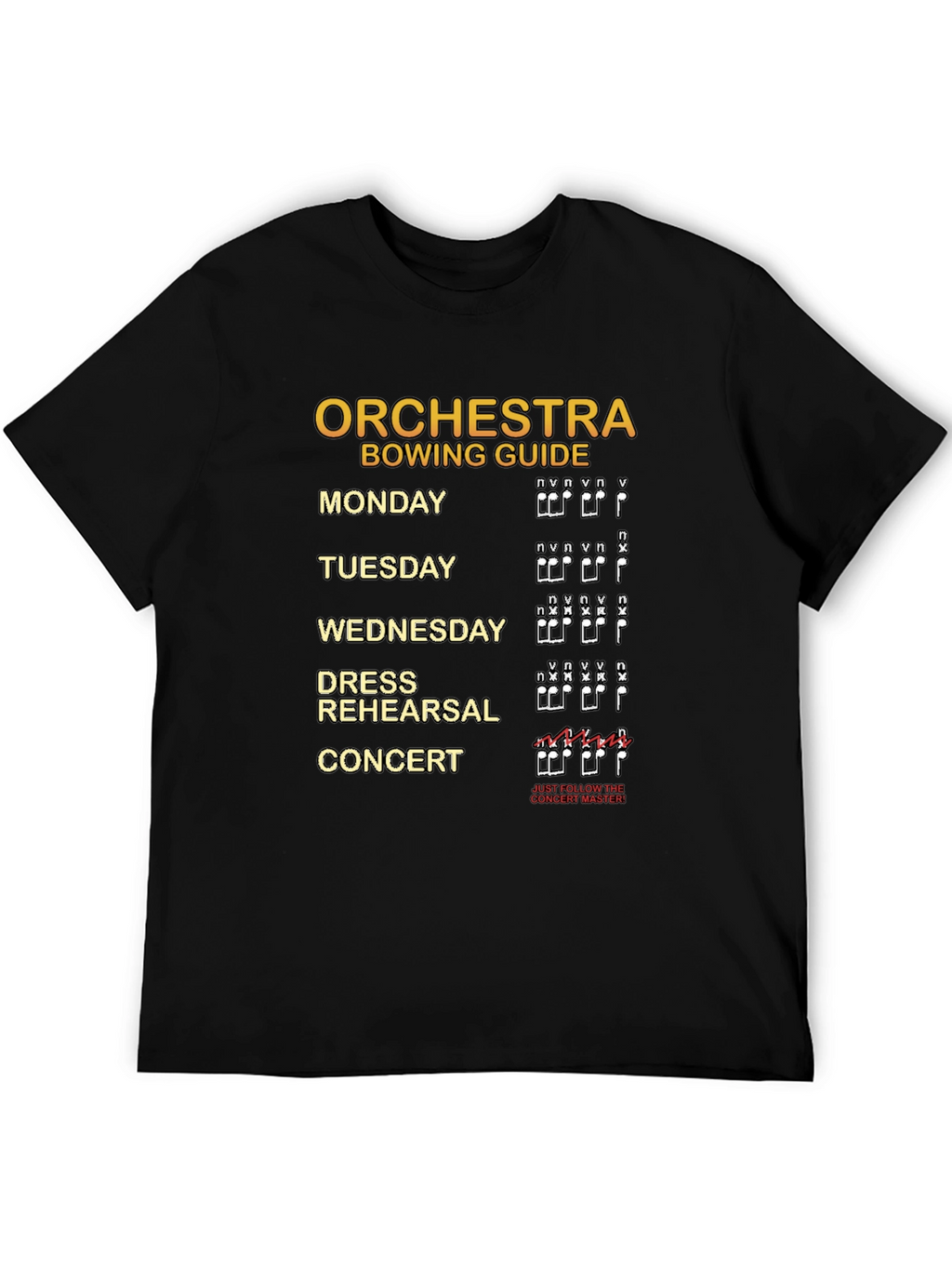 Orchestra Bowing Guide Musician T-Shirt