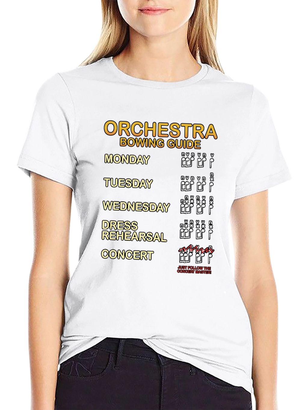 Orchestra Bowing Guide Musician T-Shirt