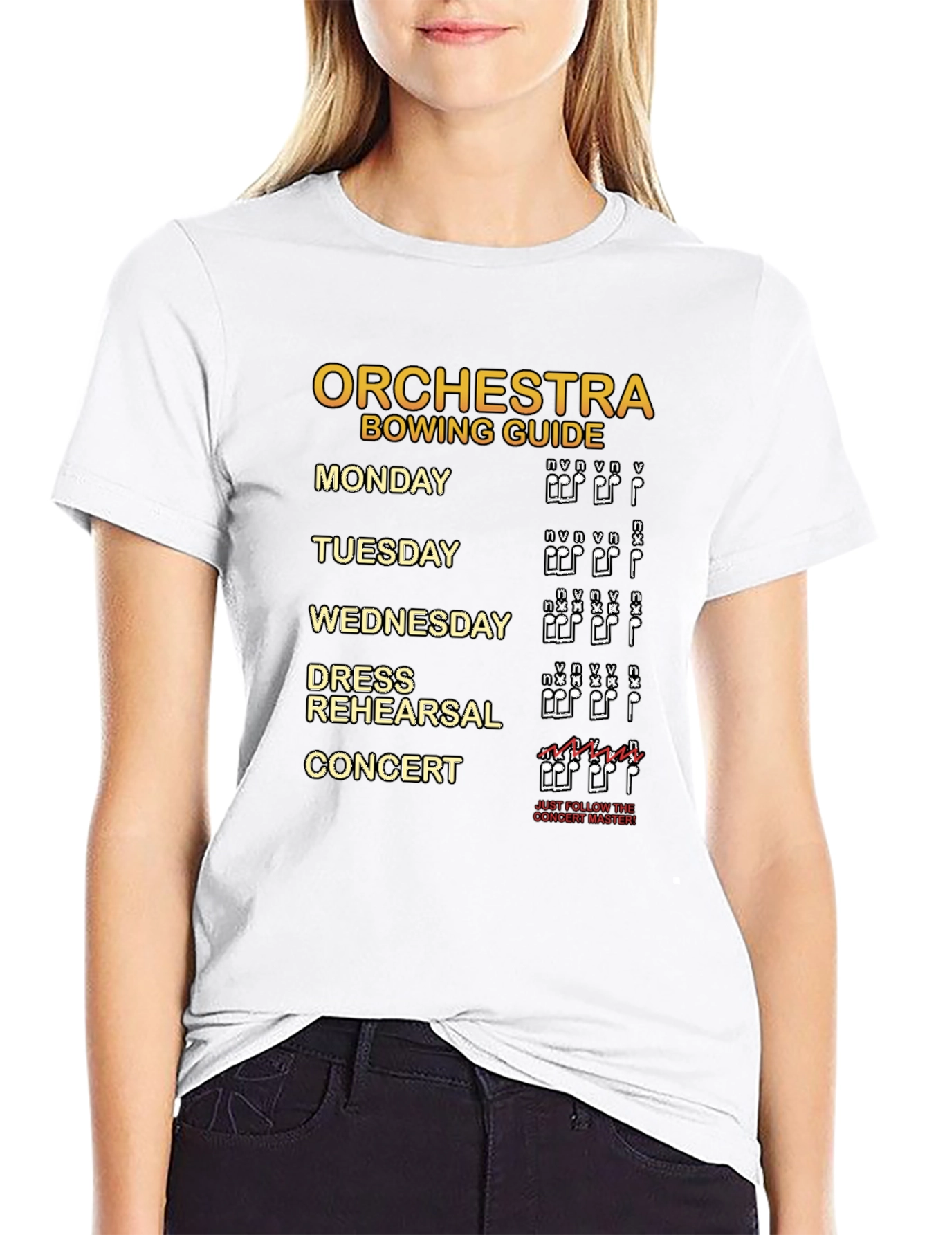 Orchestra Bowing Guide Musician T-Shirt