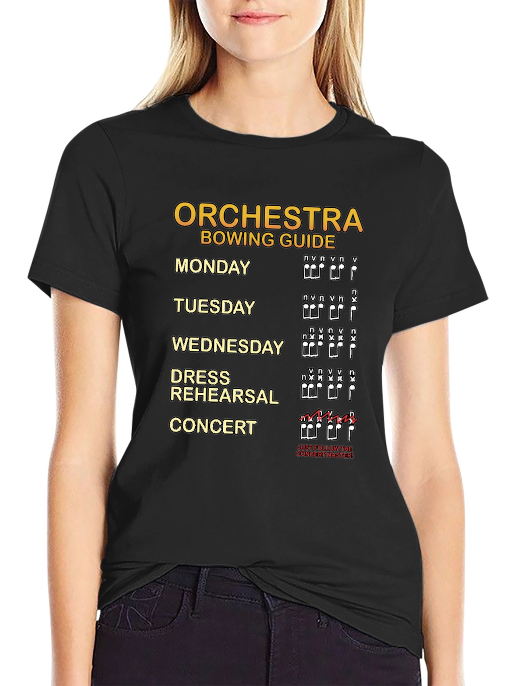 Orchestra Bowing Guide Musician T-Shirt
