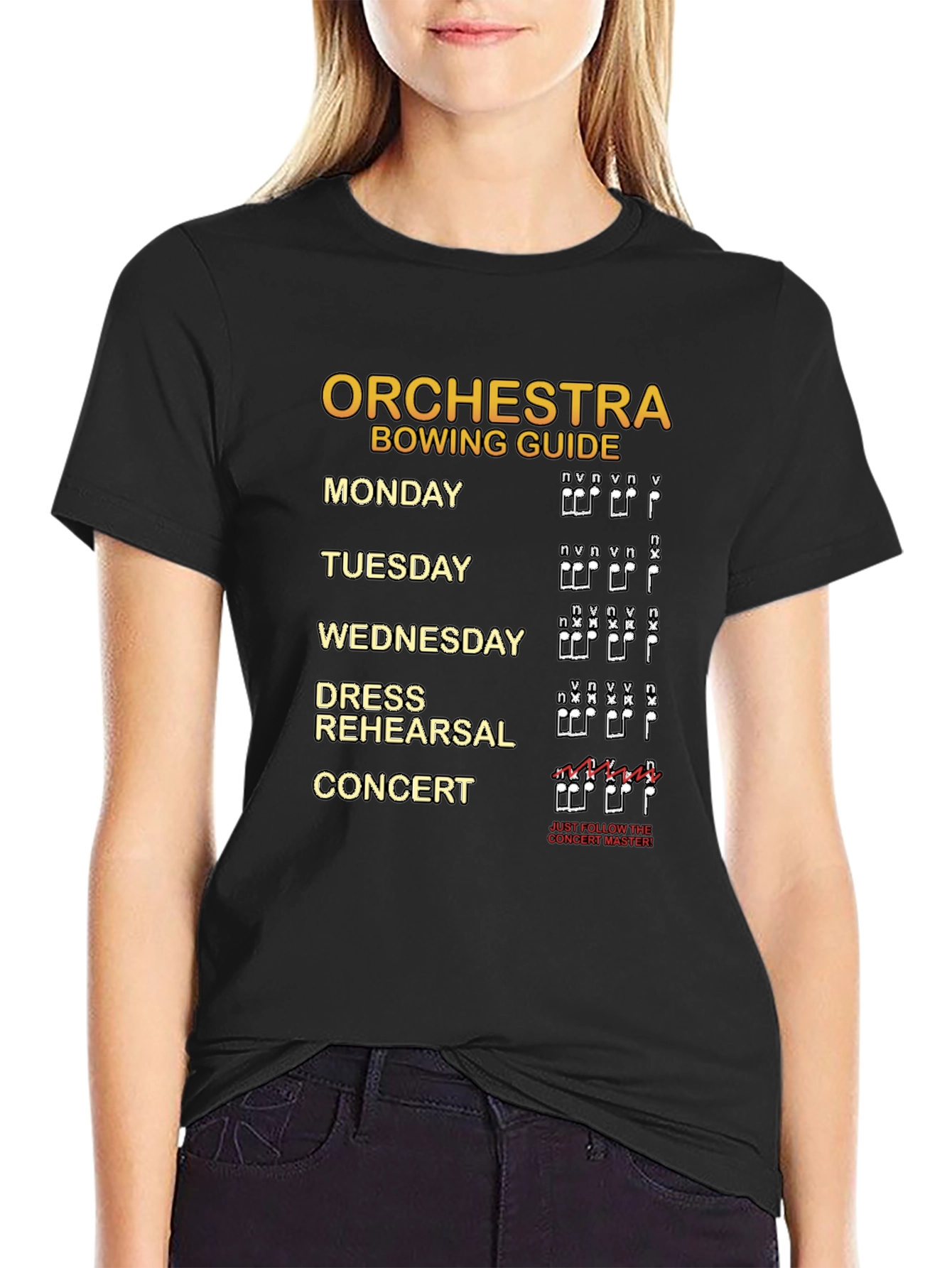 Orchestra Bowing Guide Musician T-Shirt