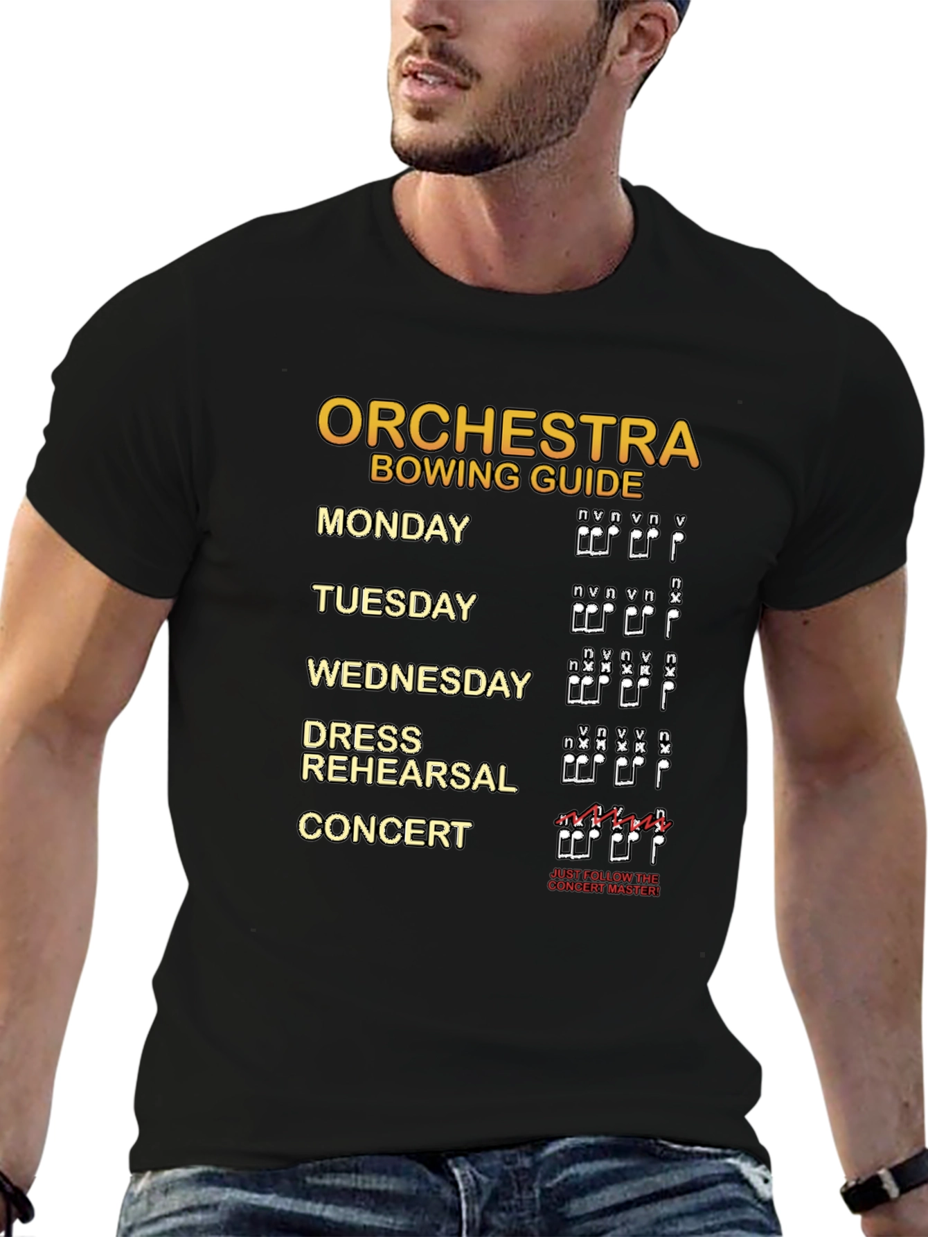 Orchestra Bowing Guide Musician T-Shirt