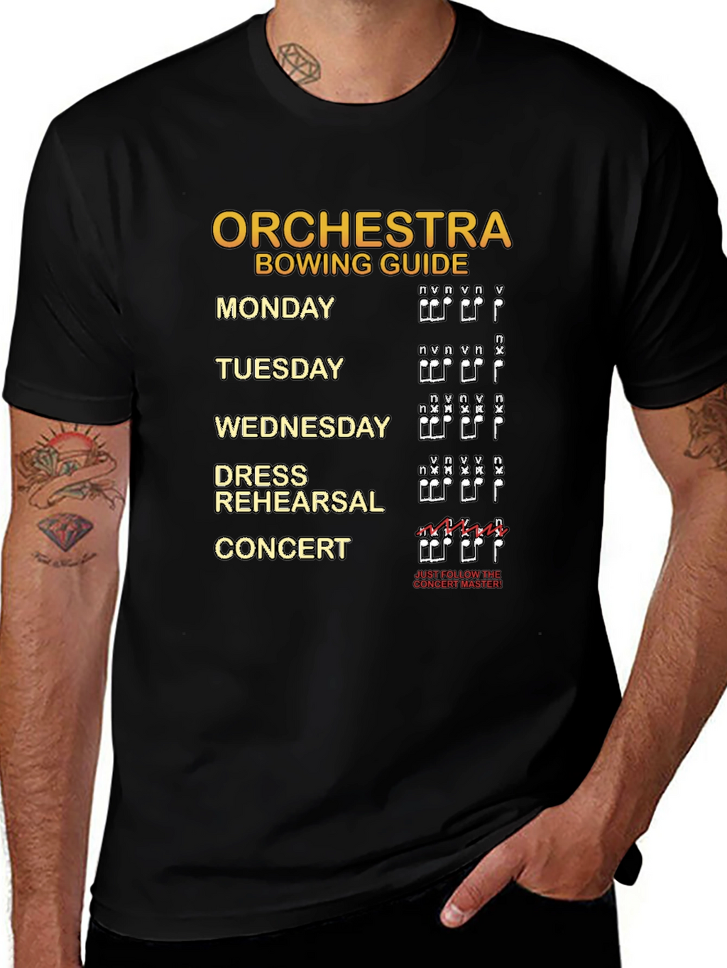 Orchestra Bowing Guide Musician T-Shirt