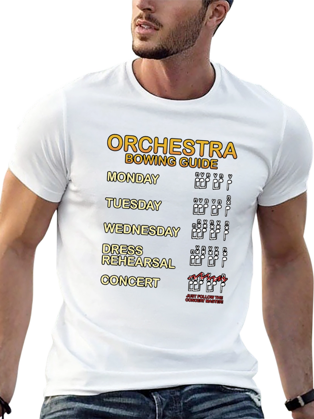 Orchestra Bowing Guide Musician T-Shirt