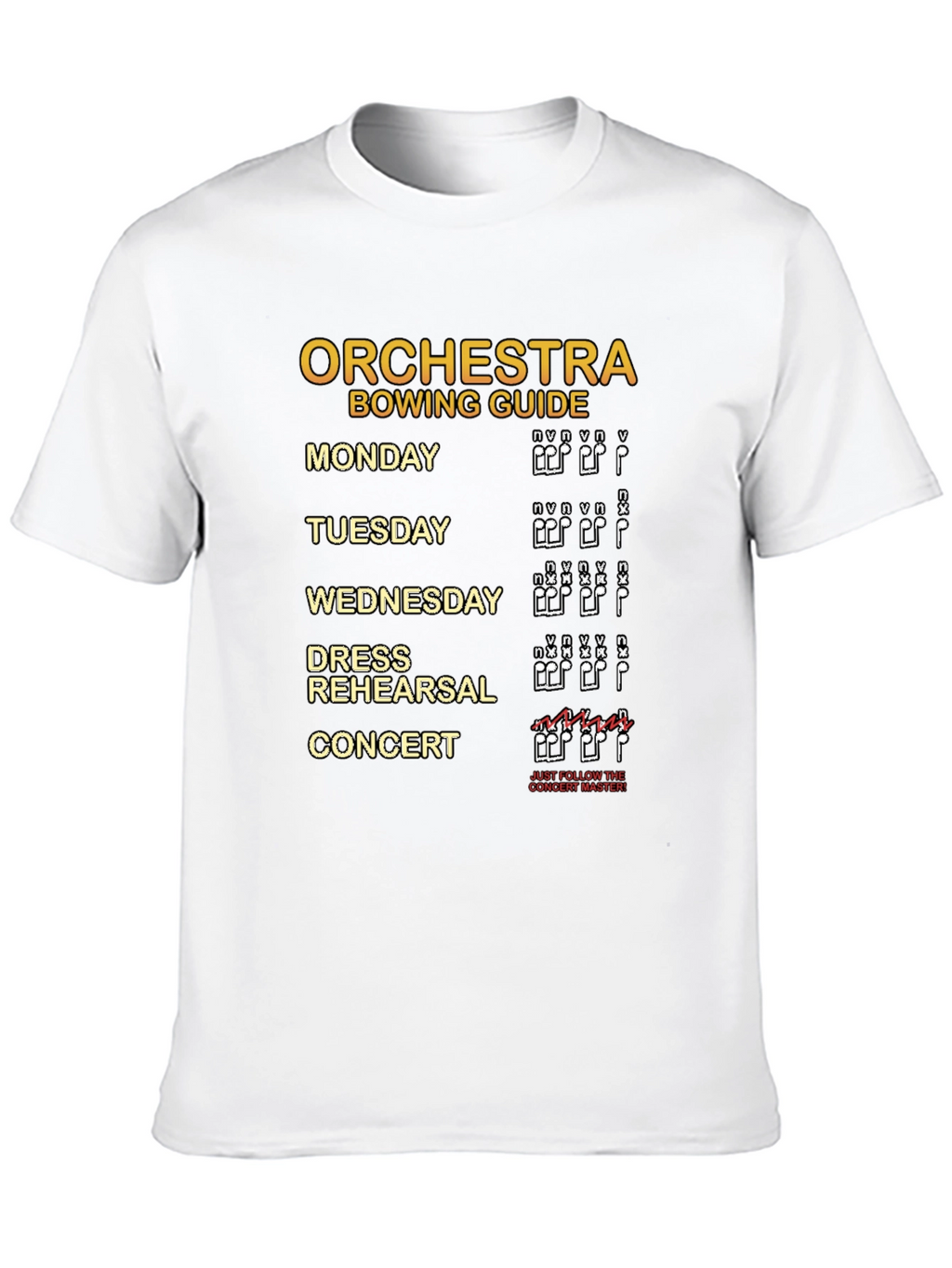 Orchestra Bowing Guide Musician T-Shirt