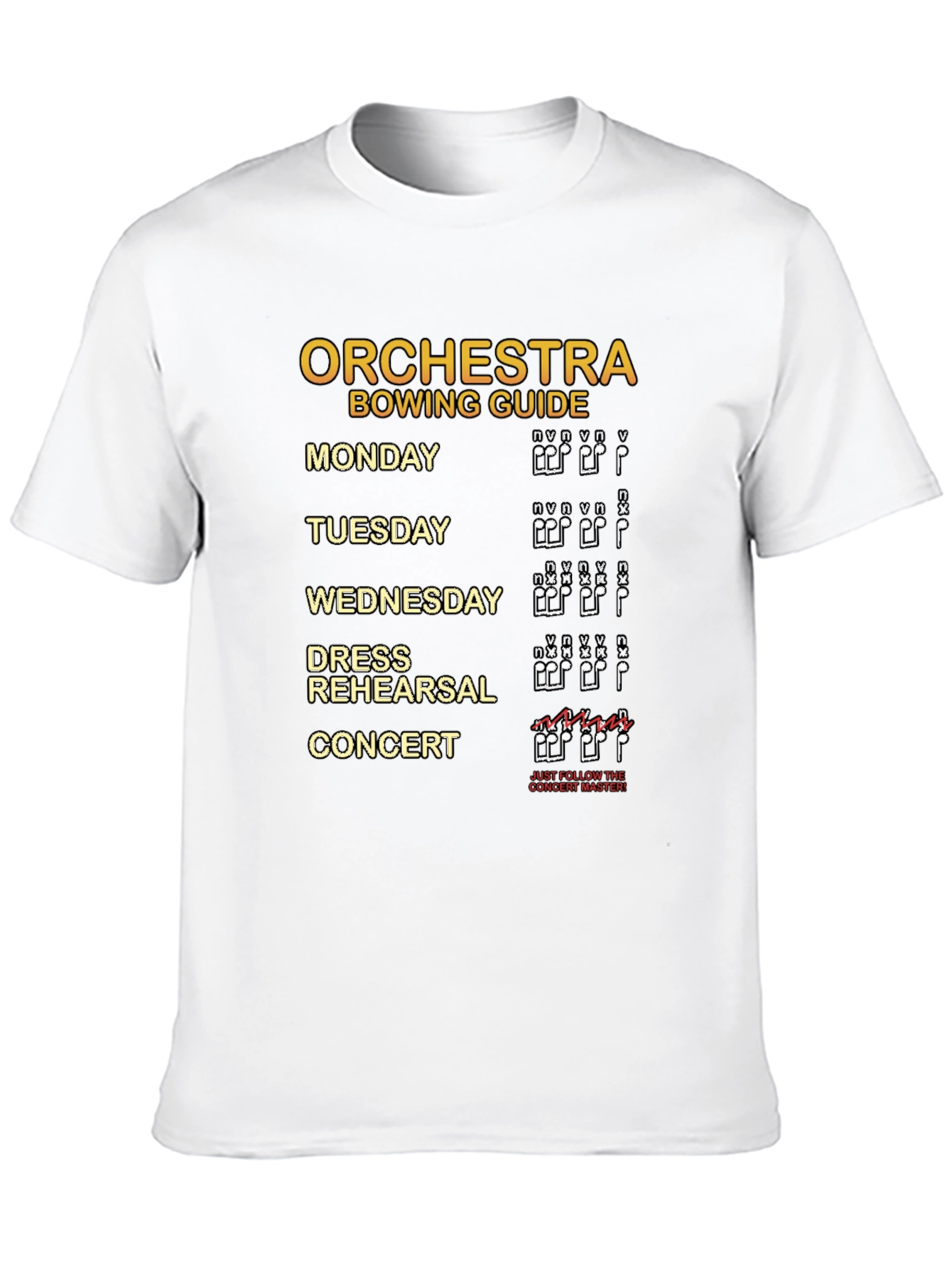 Orchestra Bowing Guide Musician T-Shirt