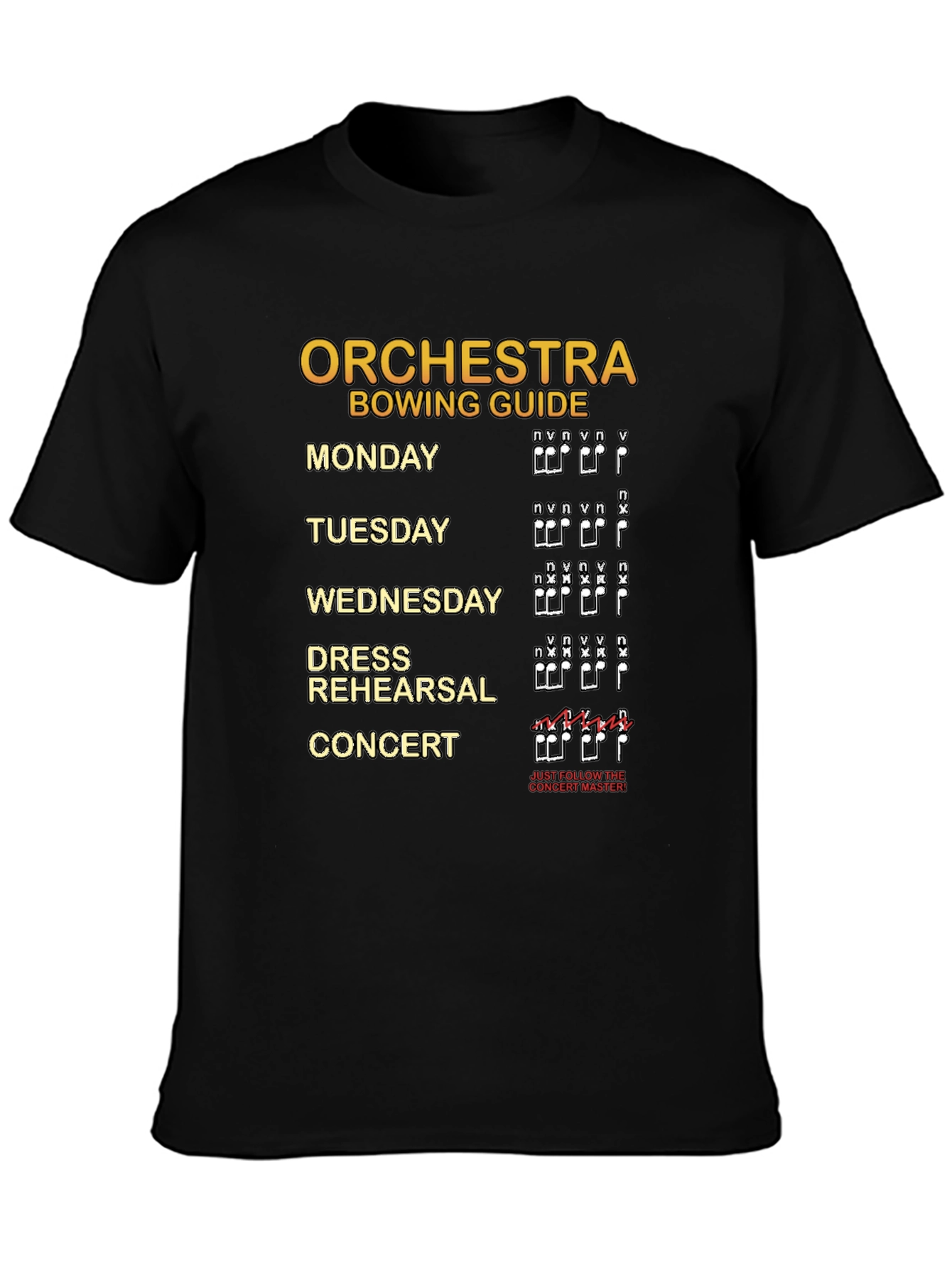 Orchestra Bowing Guide Musician T-Shirt