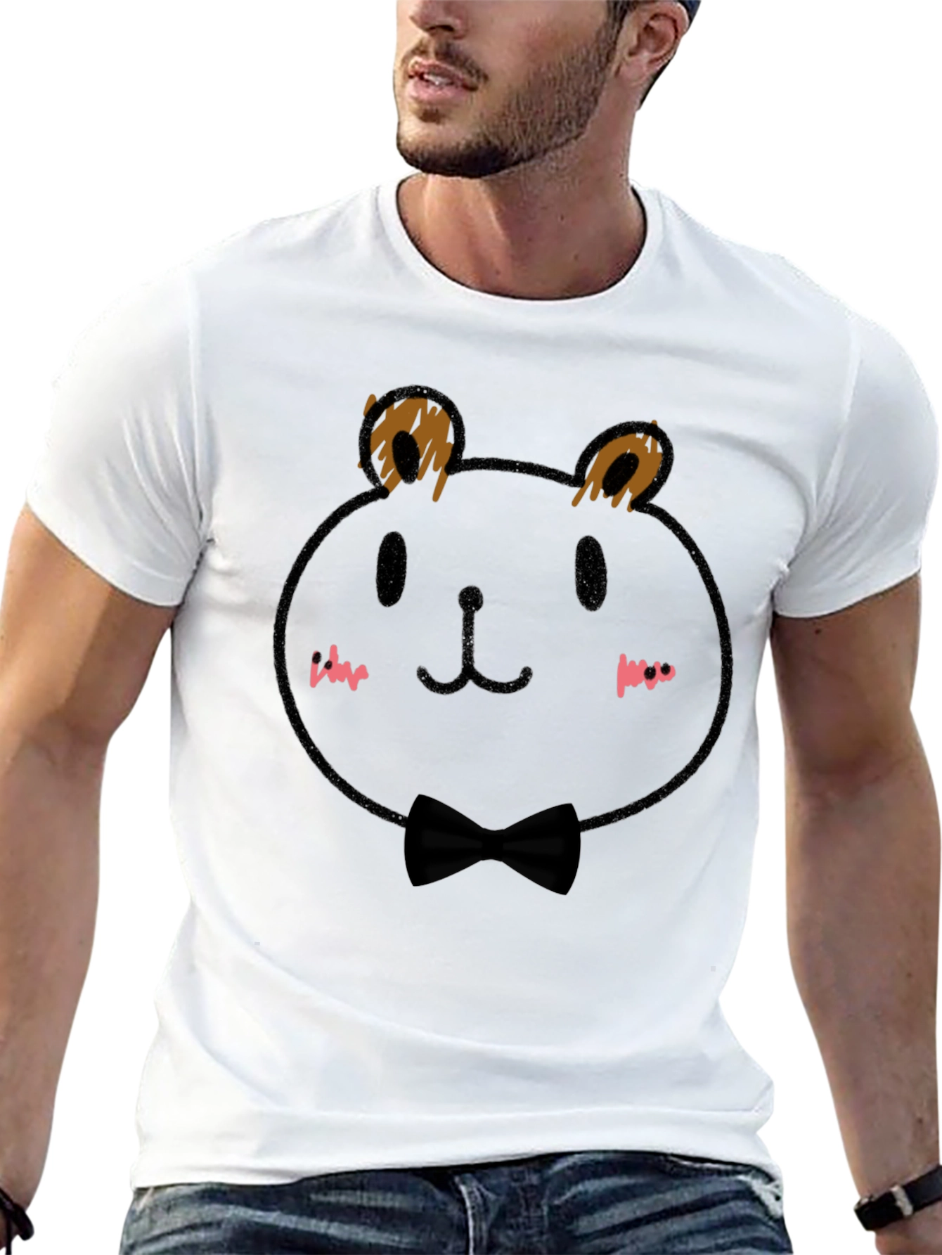 Black Bear Bow Tie T-Shirt