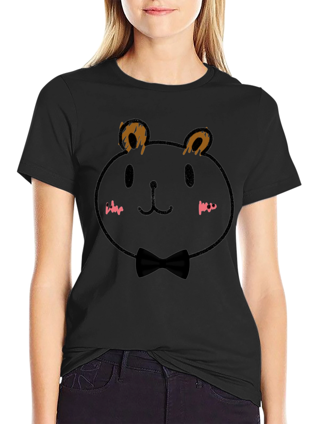 Black Bear Bow Tie T-Shirt
