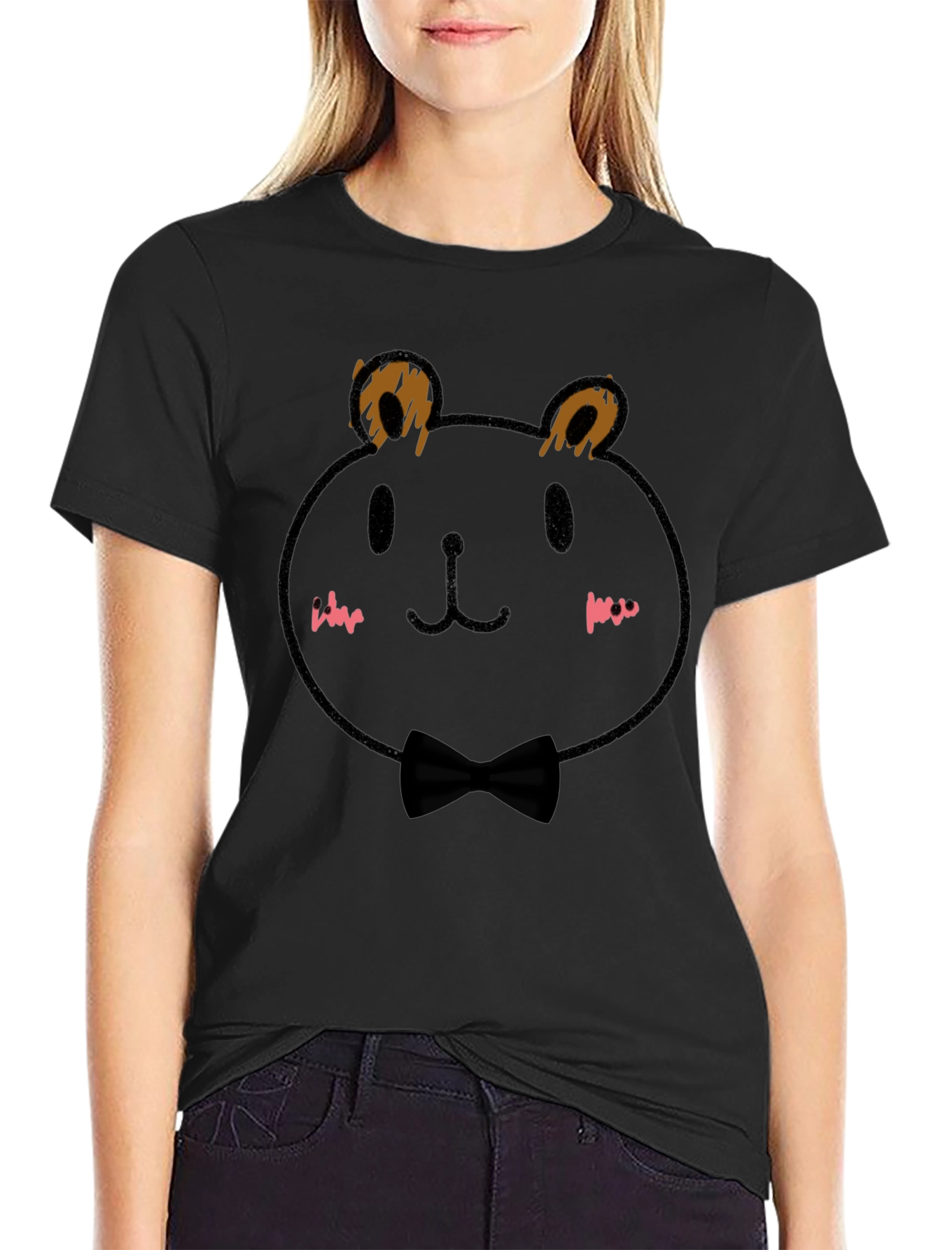 Black Bear Bow Tie T-Shirt