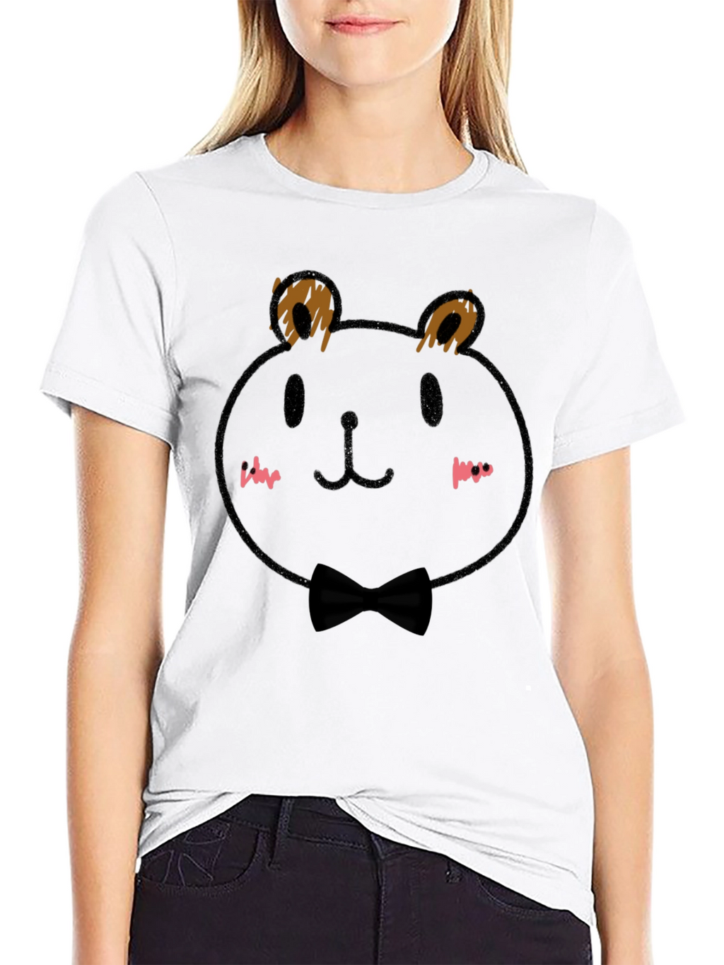 Black Bear Bow Tie T-Shirt